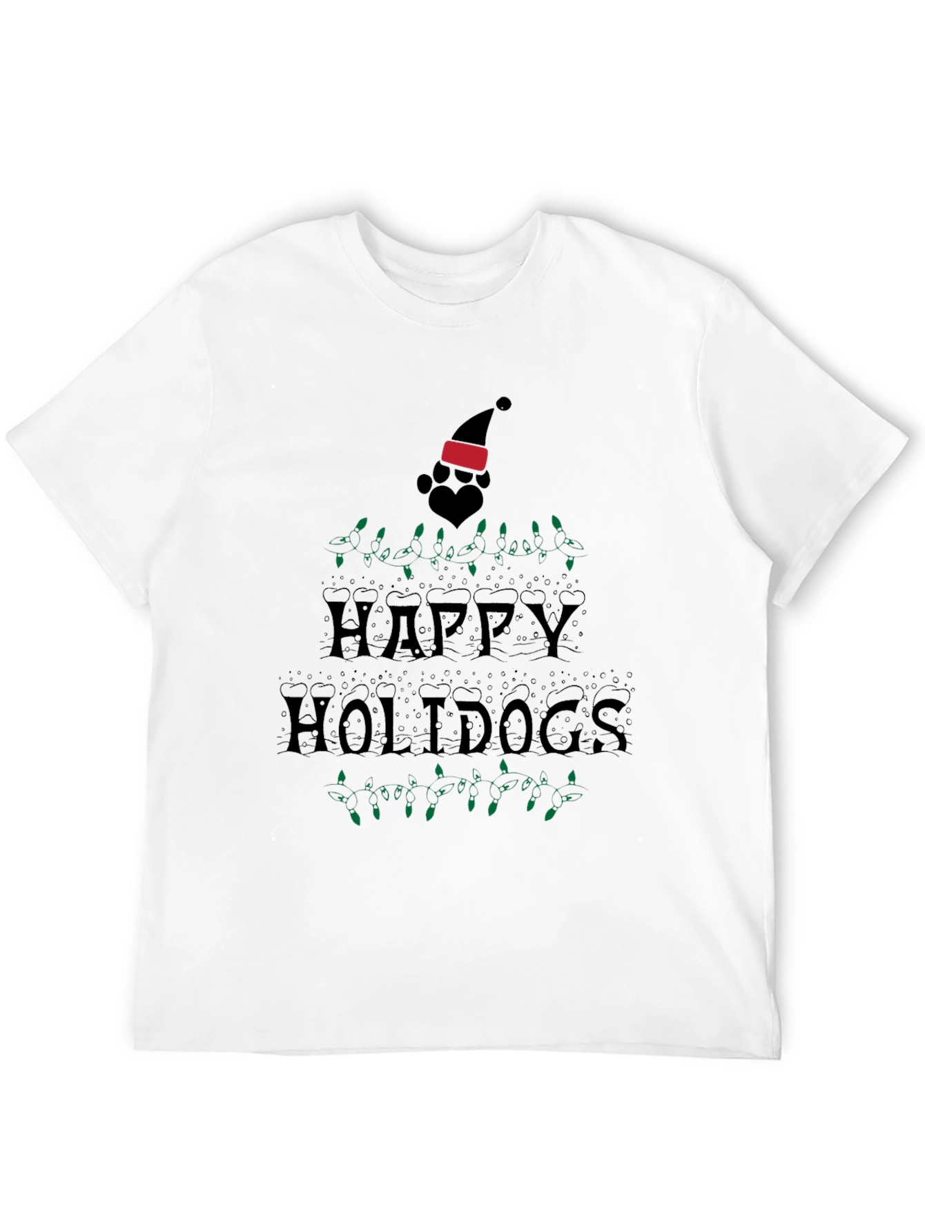 Happy Holidogs Black T-Shirt