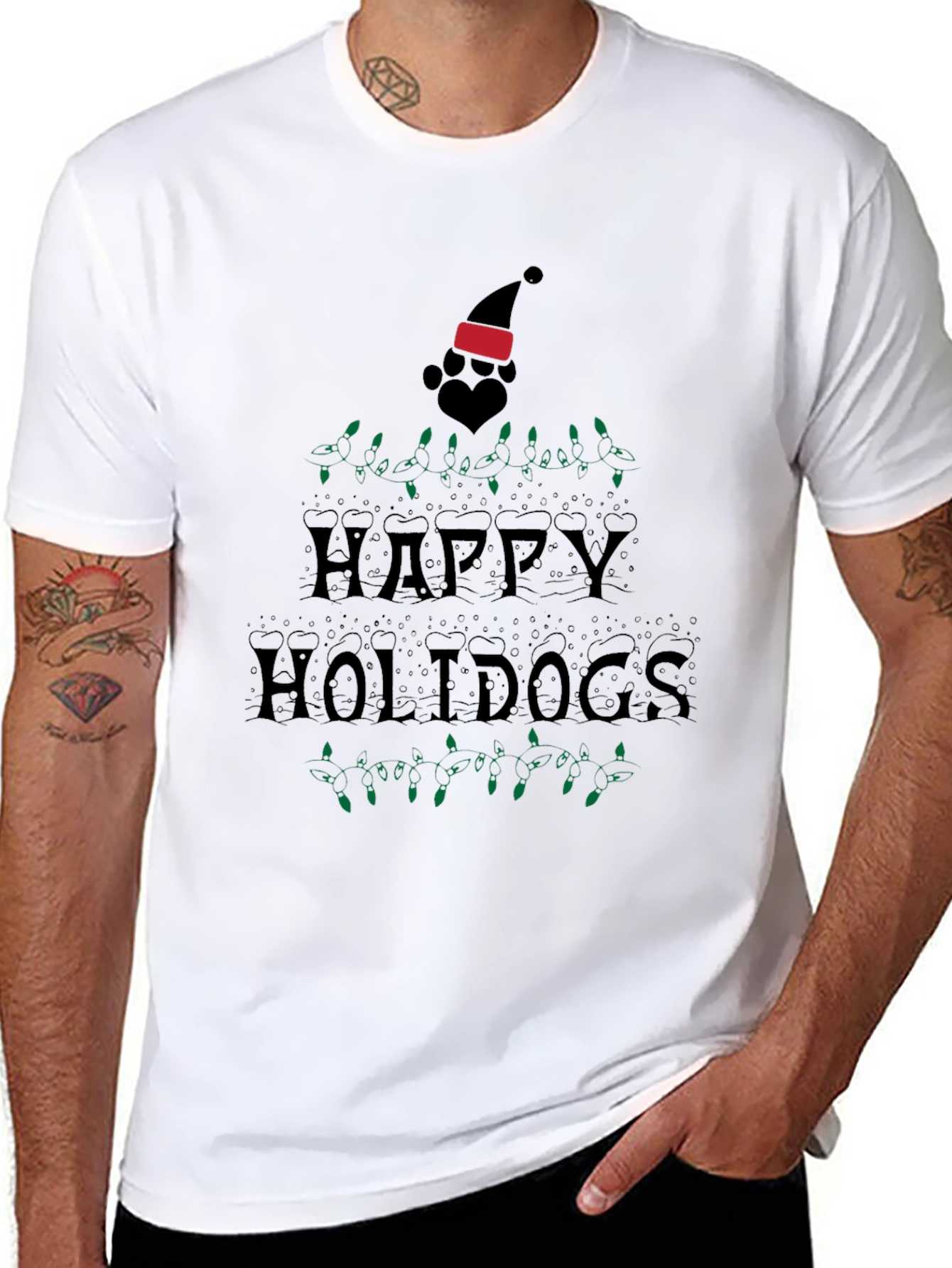 Happy Holidogs Black T-Shirt