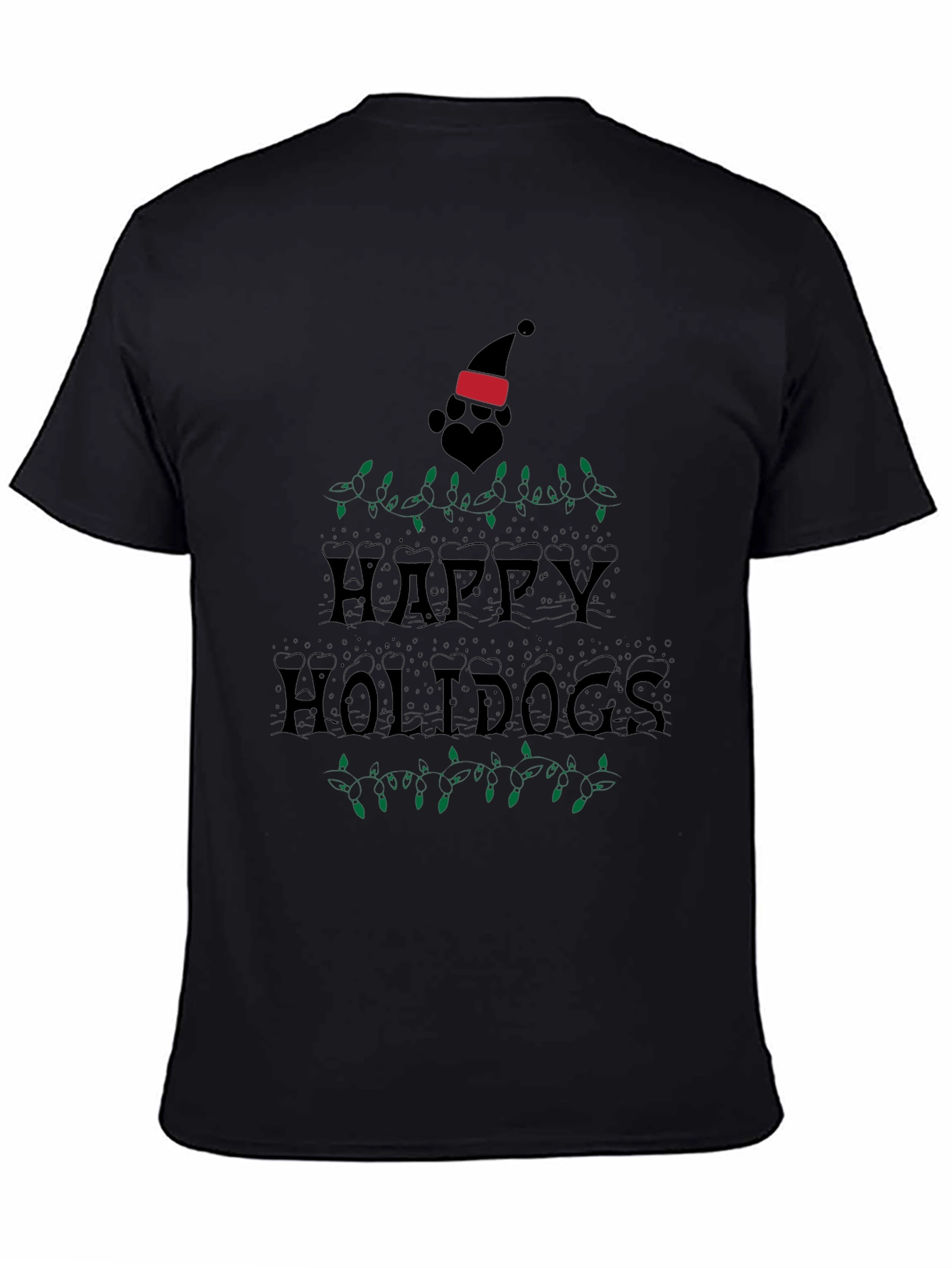 Happy Holidogs Black T-Shirt