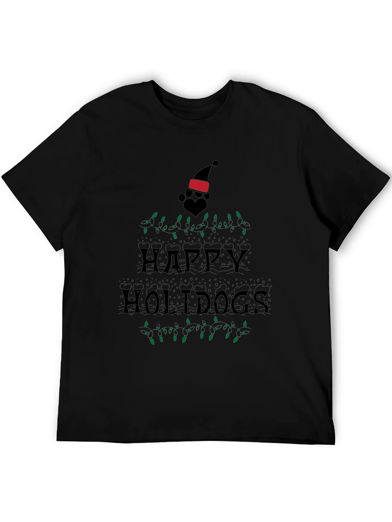 Happy Holidogs Black T-Shirt