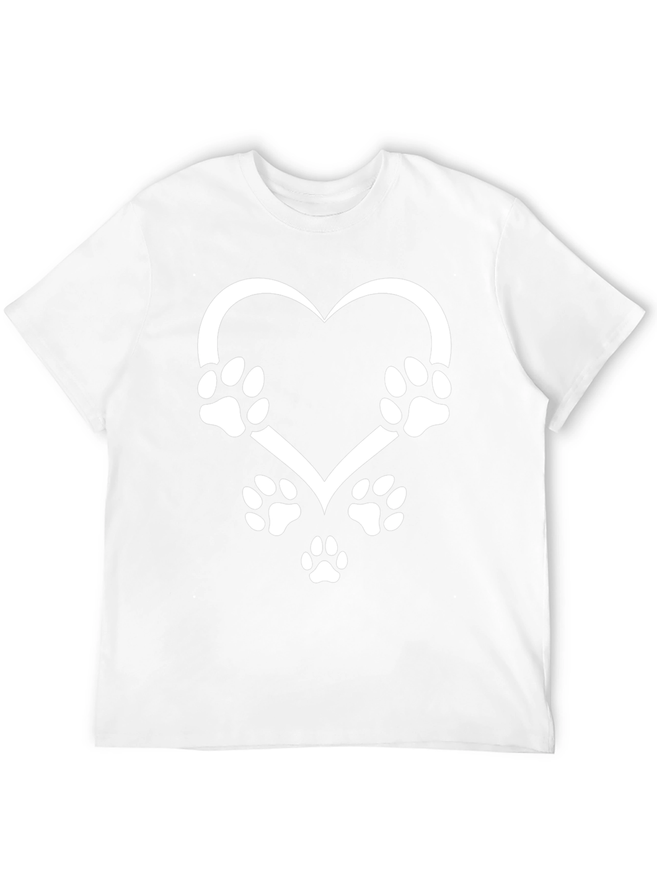 Paw Print Heart Graphic Tee - Black