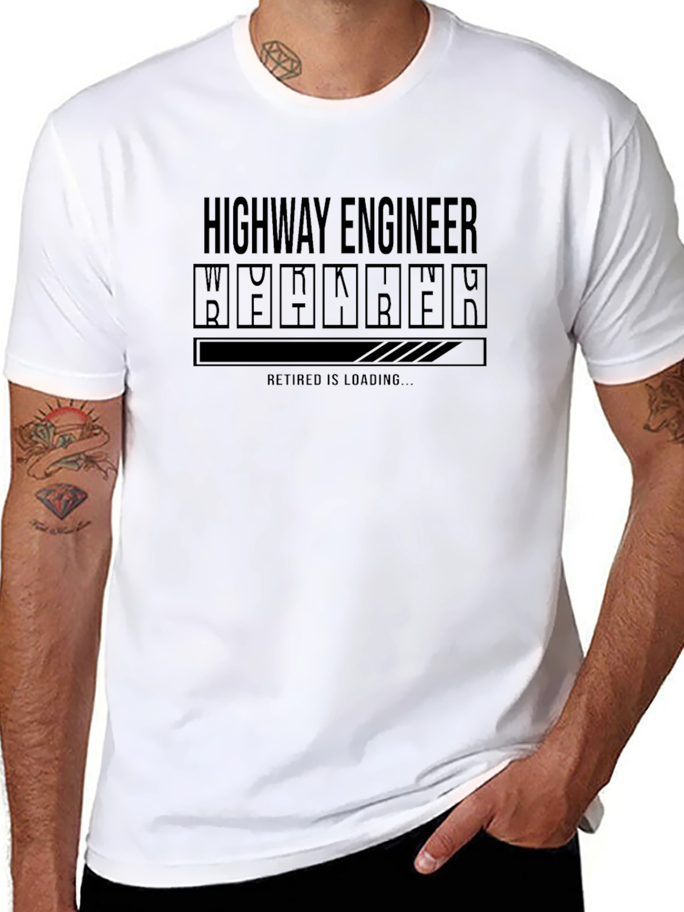 Highway Engineer Retirement Loading Funny Graphic T-Shirt