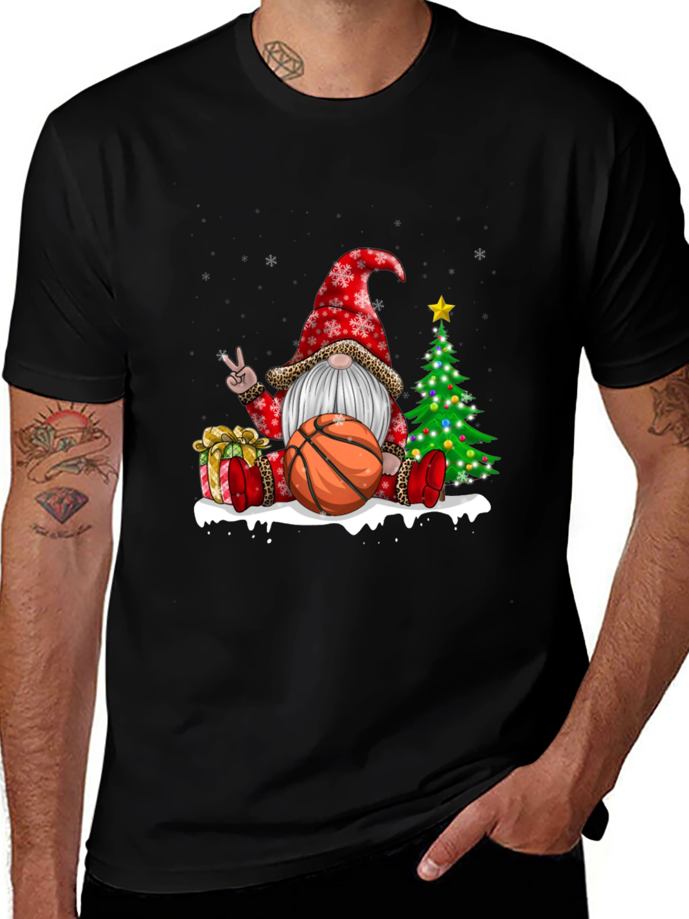 Festive Basketball Gnome T-Shirt