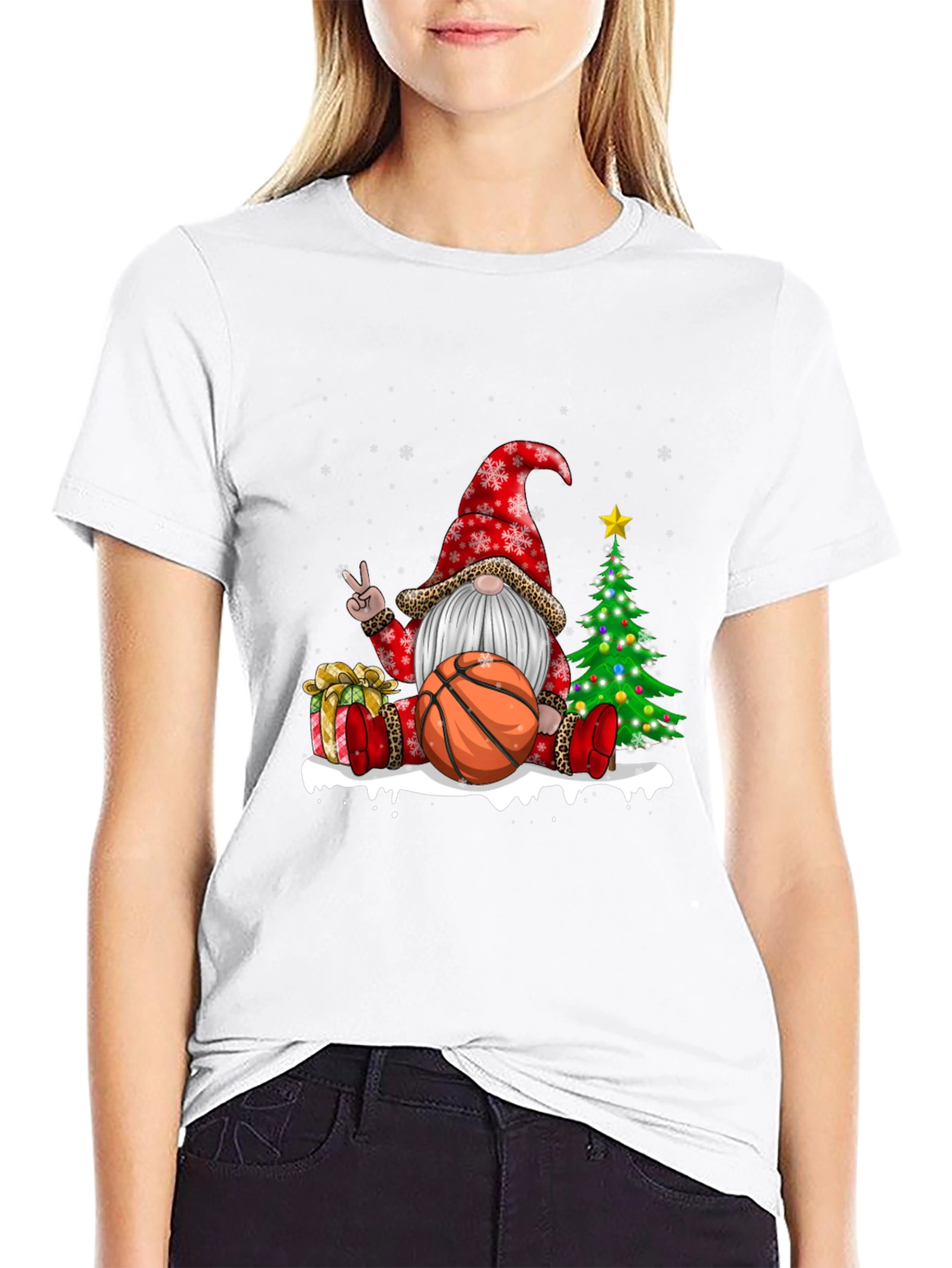 Festive Basketball Gnome T-Shirt