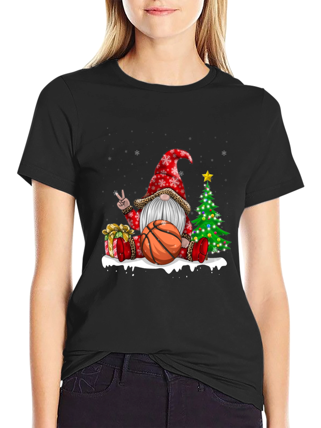 Festive Basketball Gnome T-Shirt