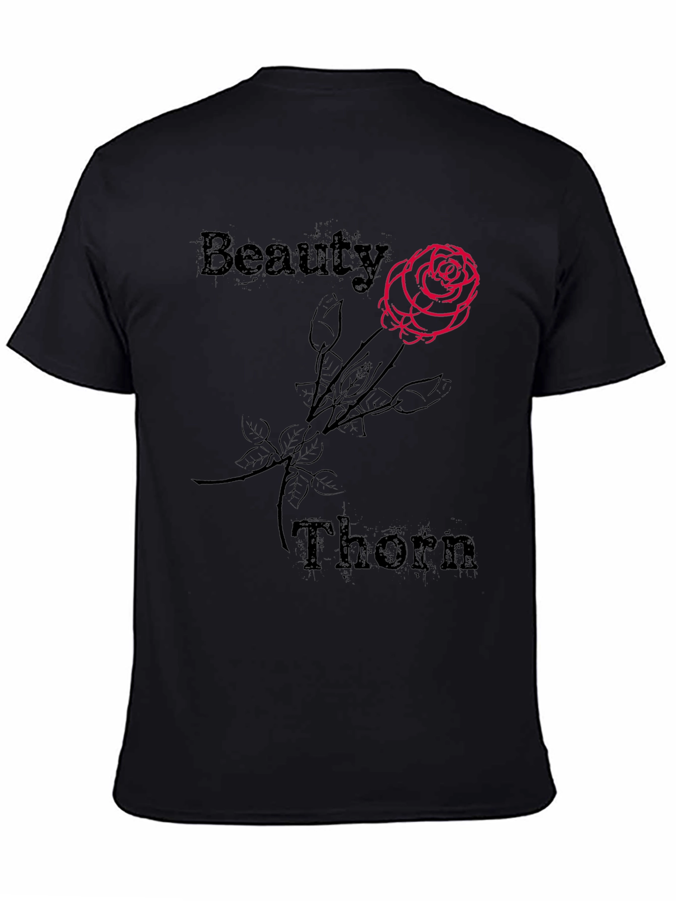 Beauty and Thorn Graphic Tee - Black