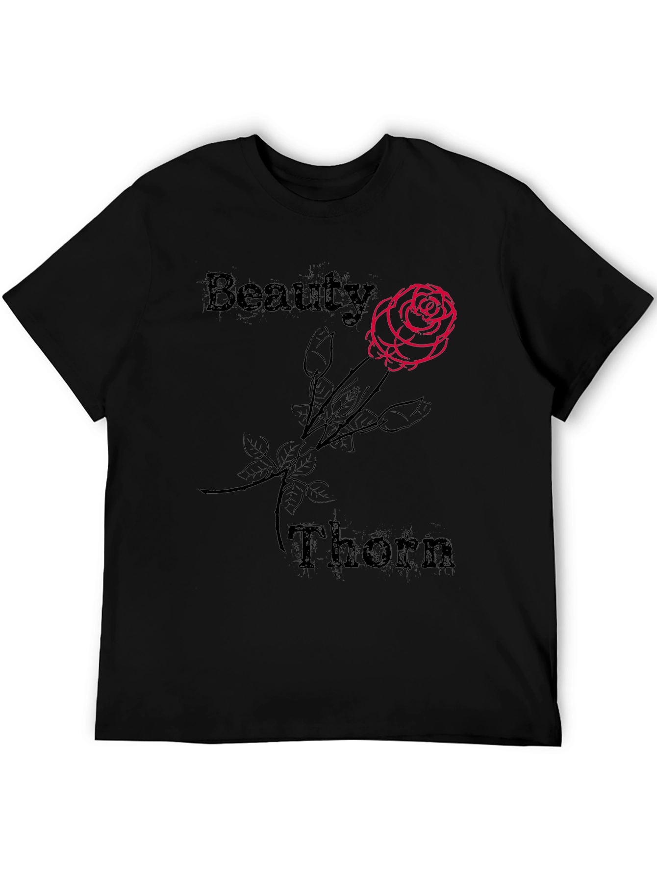 Beauty and Thorn Graphic Tee - Black