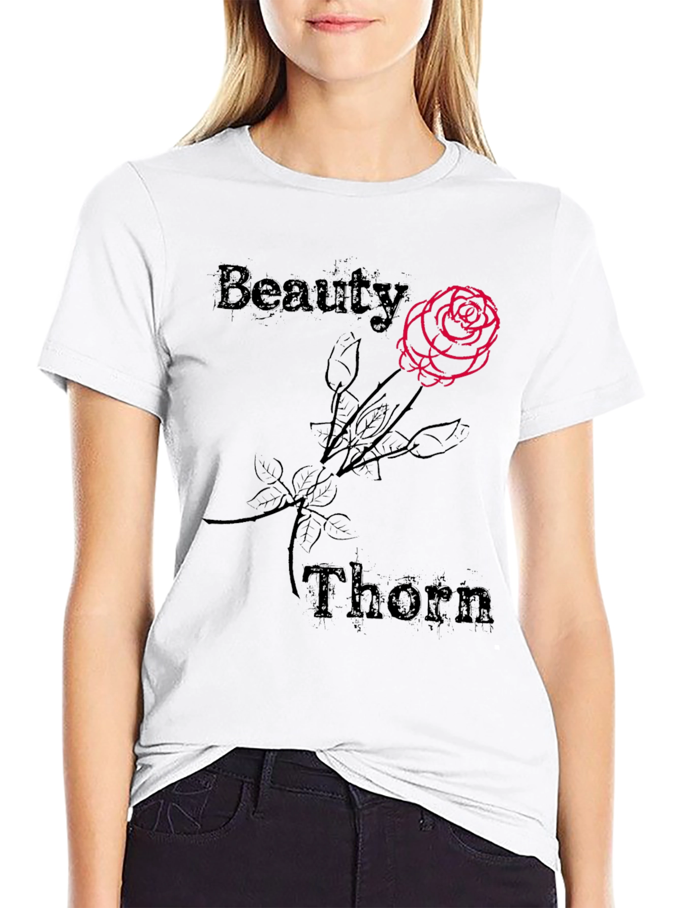Beauty and Thorn Graphic Tee - Black
