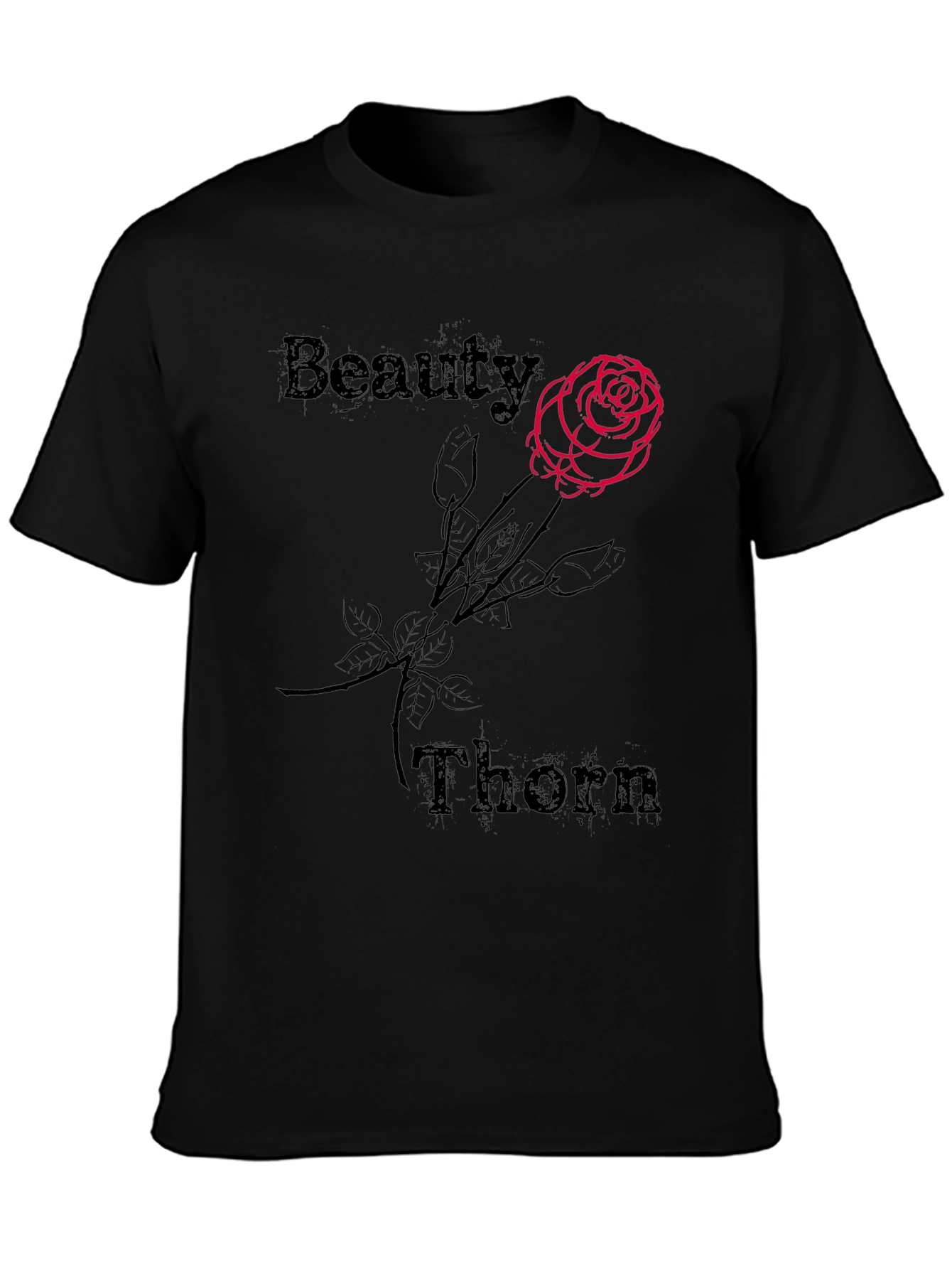 Beauty and Thorn Graphic Tee - Black