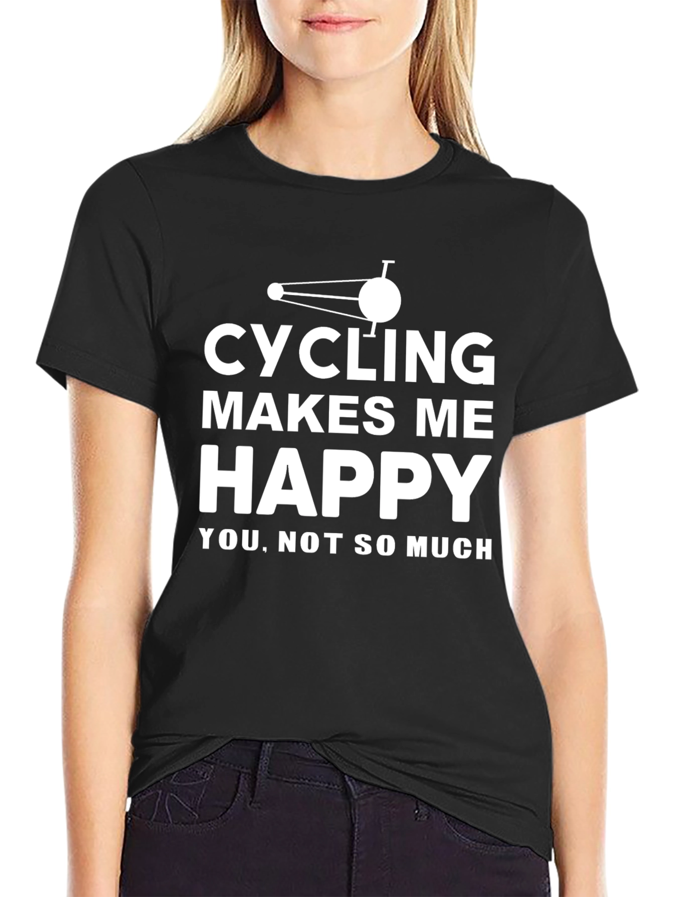 Cycling Makes Me Happy T-Shirt - Funny Biker Tee