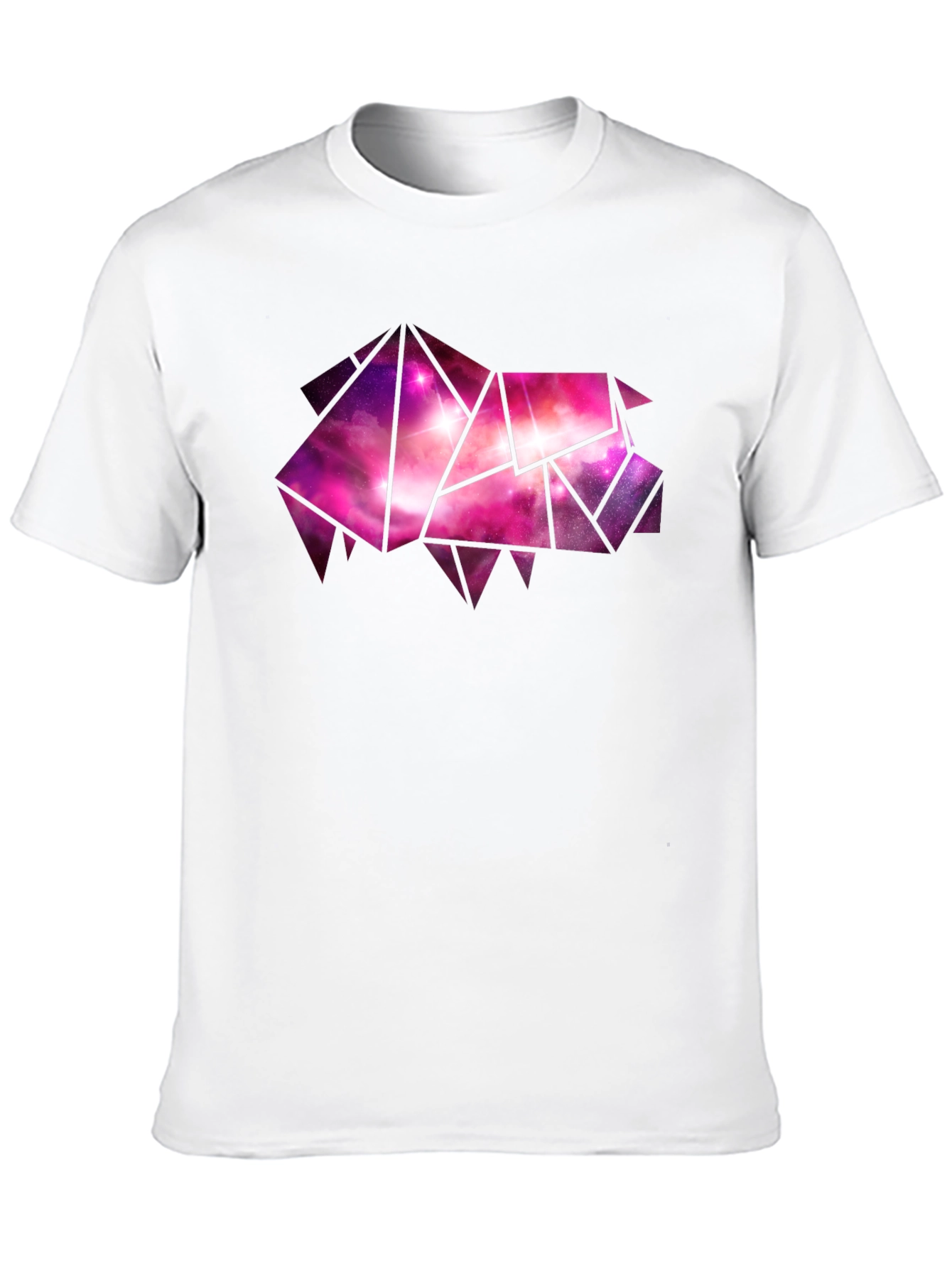 Geometric Galaxy Pig Tee - Stylish Black Cotton T-Shirt