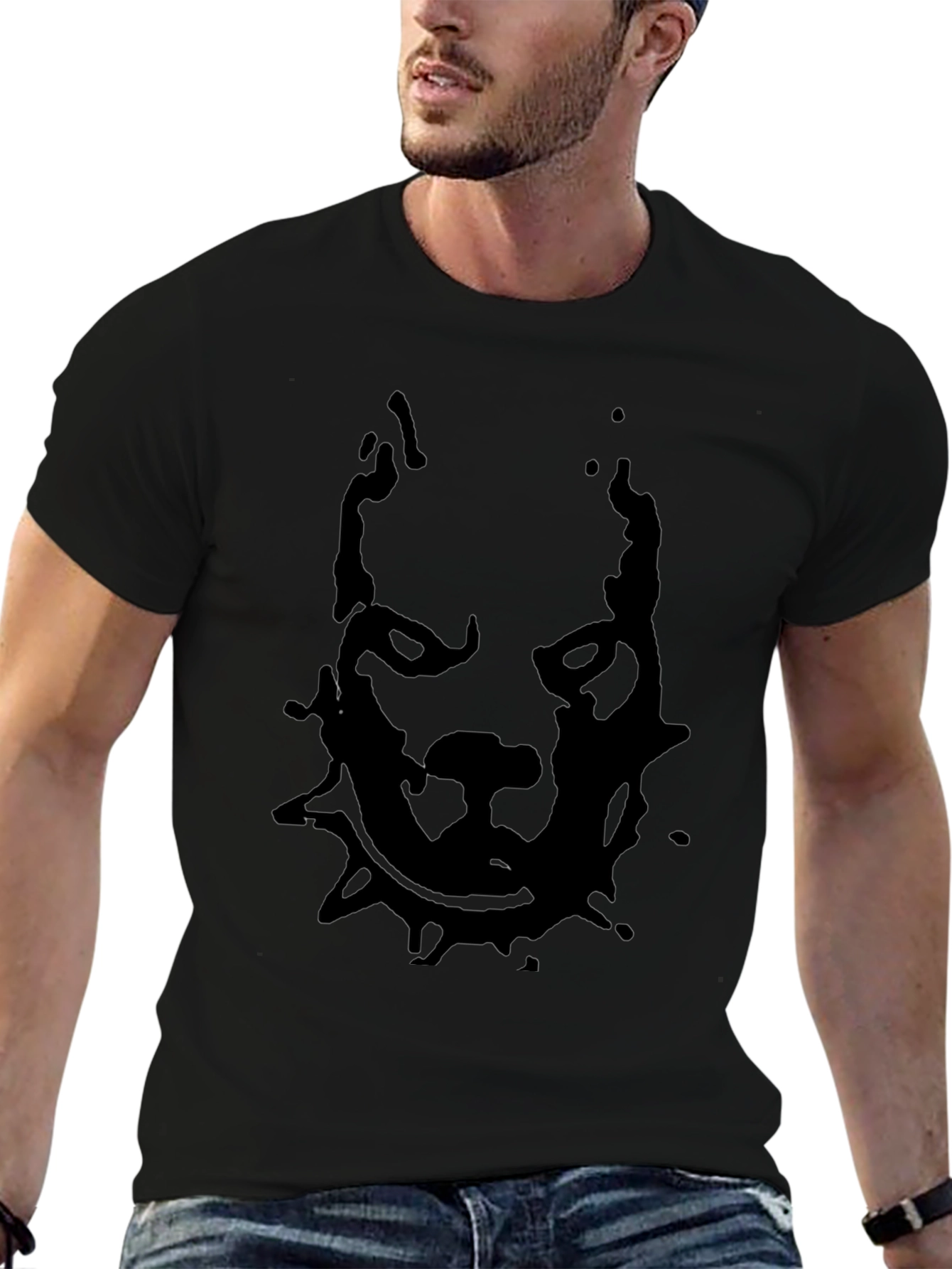 Pitbull Graphic Print Black T-Shirt