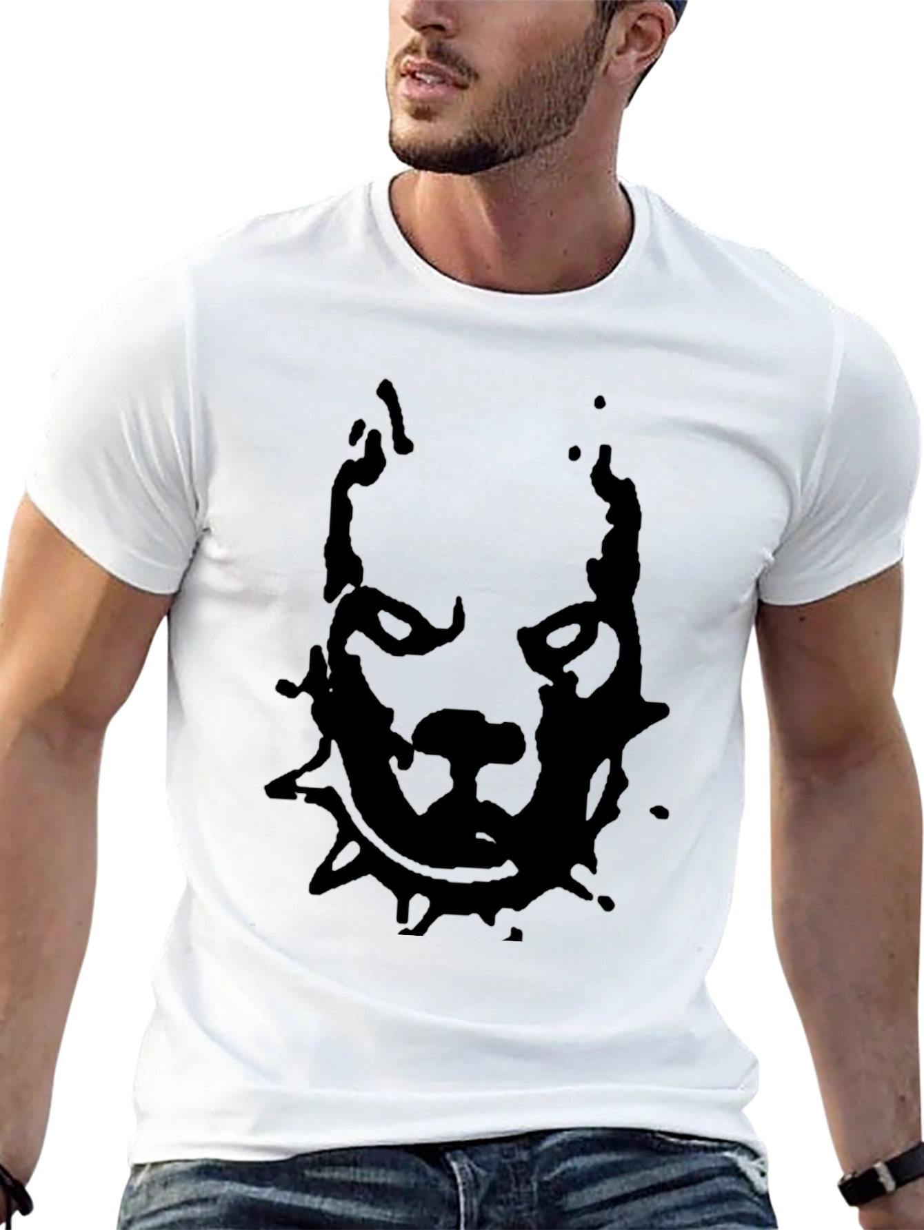 Pitbull Graphic Print Black T-Shirt