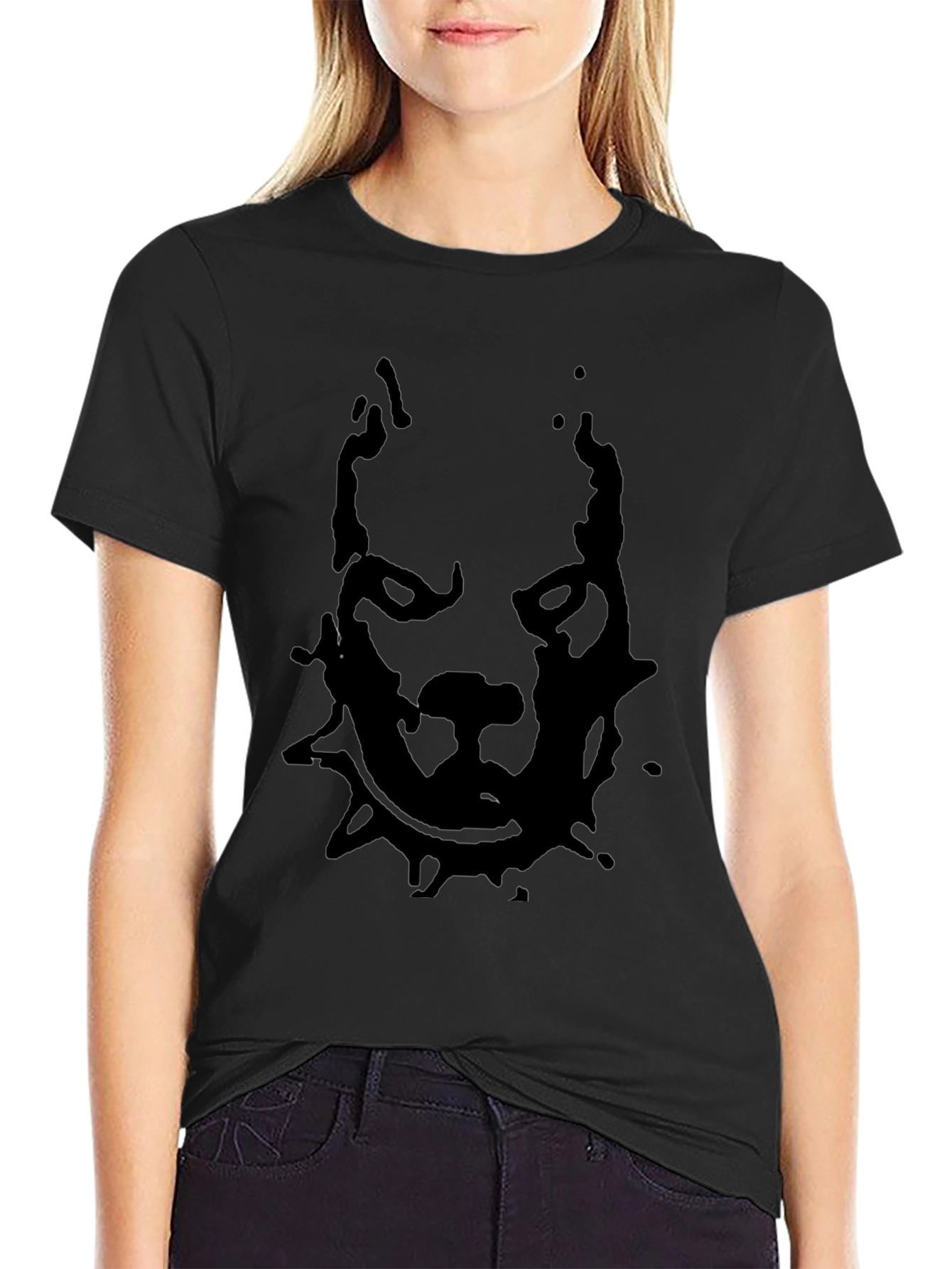 Pitbull Graphic Print Black T-Shirt