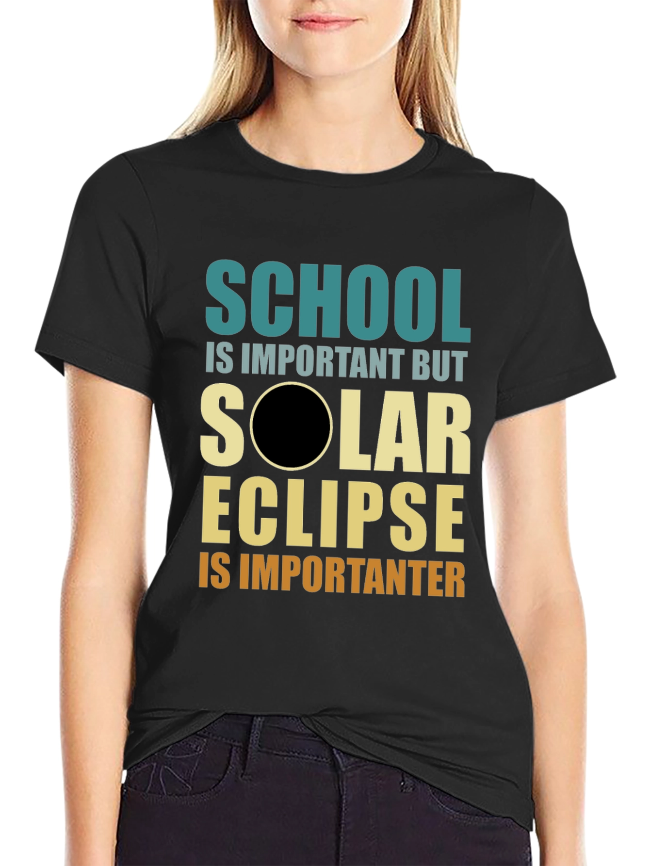 Solar Eclipse Graphic T-Shirt - School is Important(er)