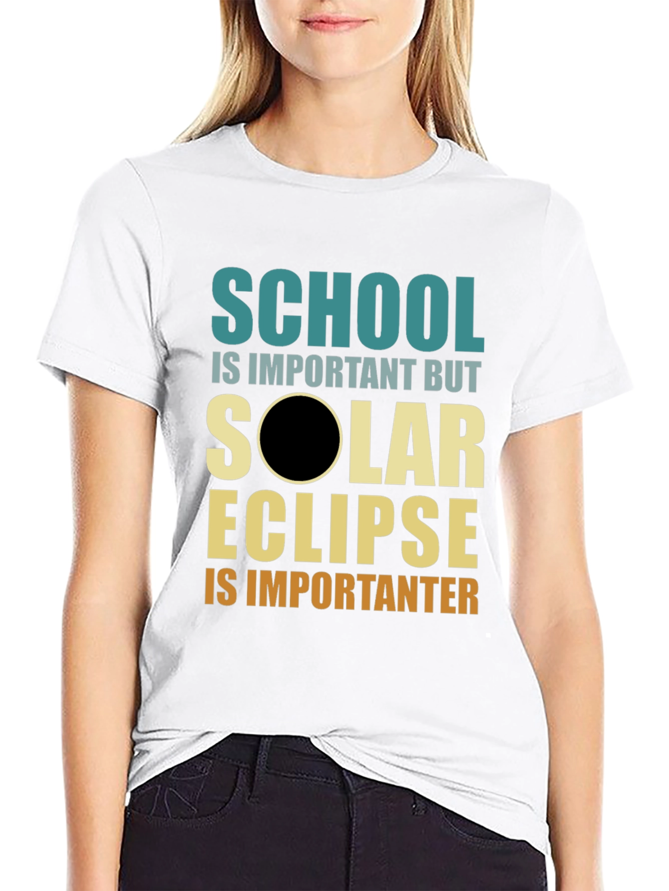 Solar Eclipse Graphic T-Shirt - School is Important(er)