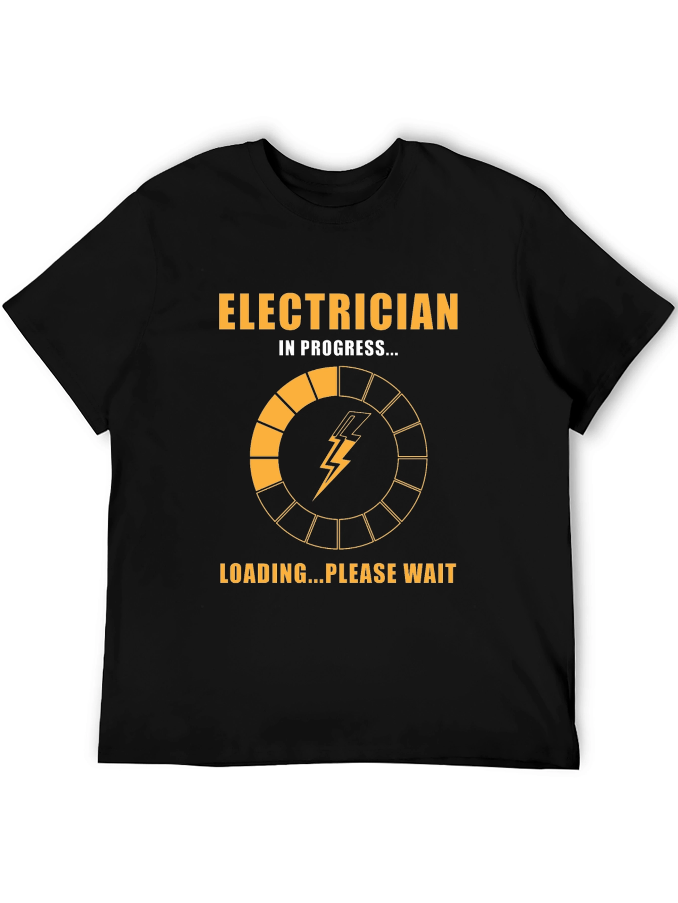 Electrician in Progress Funny T-Shirt - Black Cotton Tee