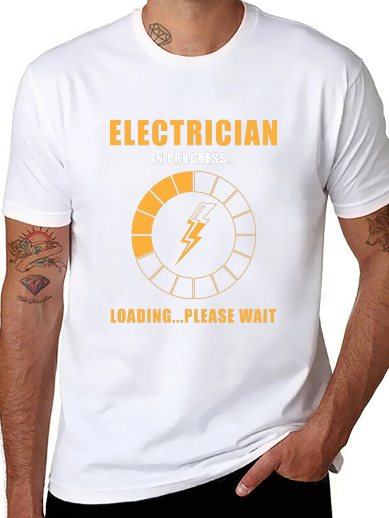 Electrician in Progress Funny T-Shirt - Black Cotton Tee