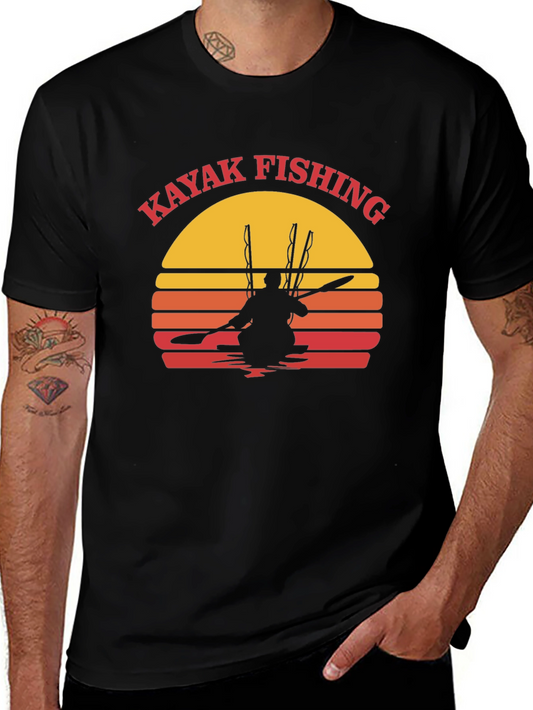 Kayak Fishing Sunset Graphic Tee