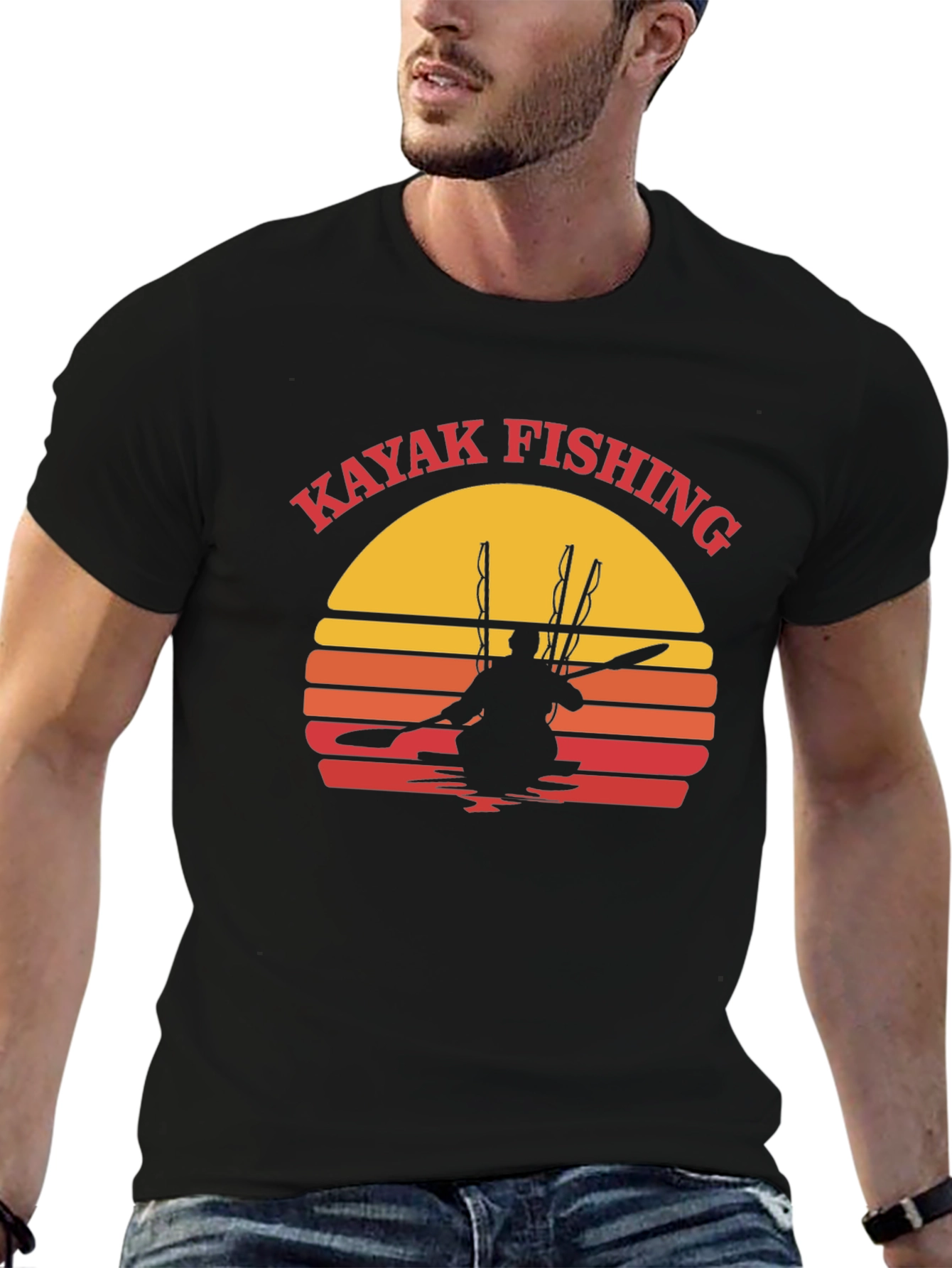 Kayak Fishing Sunset Graphic Tee
