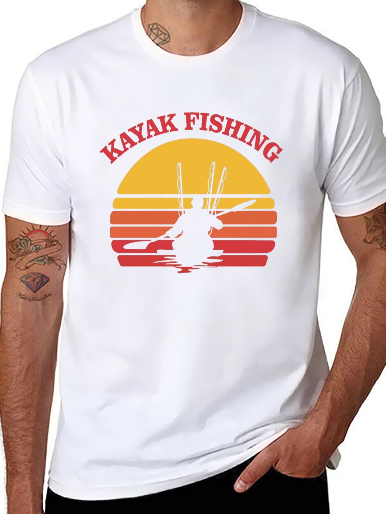 Kayak Fishing Sunset Graphic Tee