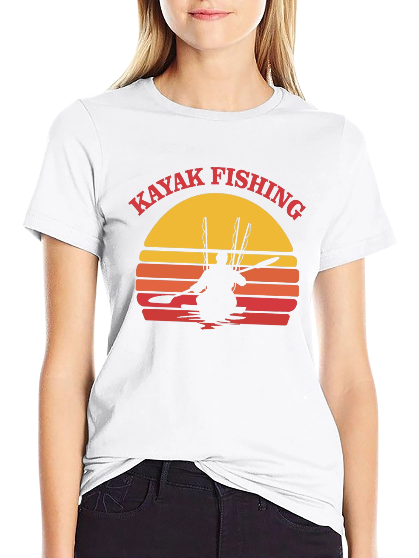 Kayak Fishing Sunset Graphic Tee