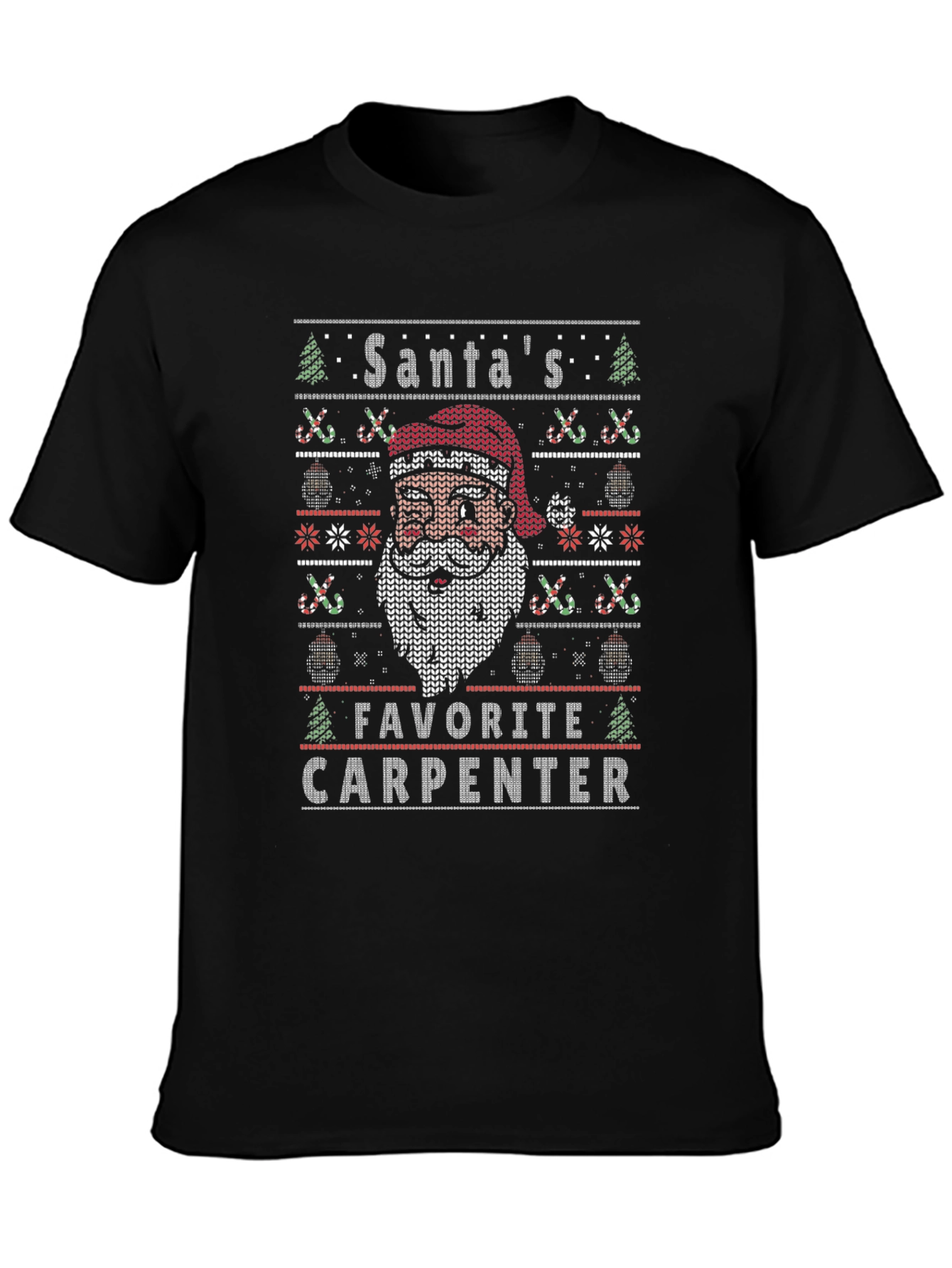 Santas Favorite Carpenter Ugly Christmas Sweater T-Shirt