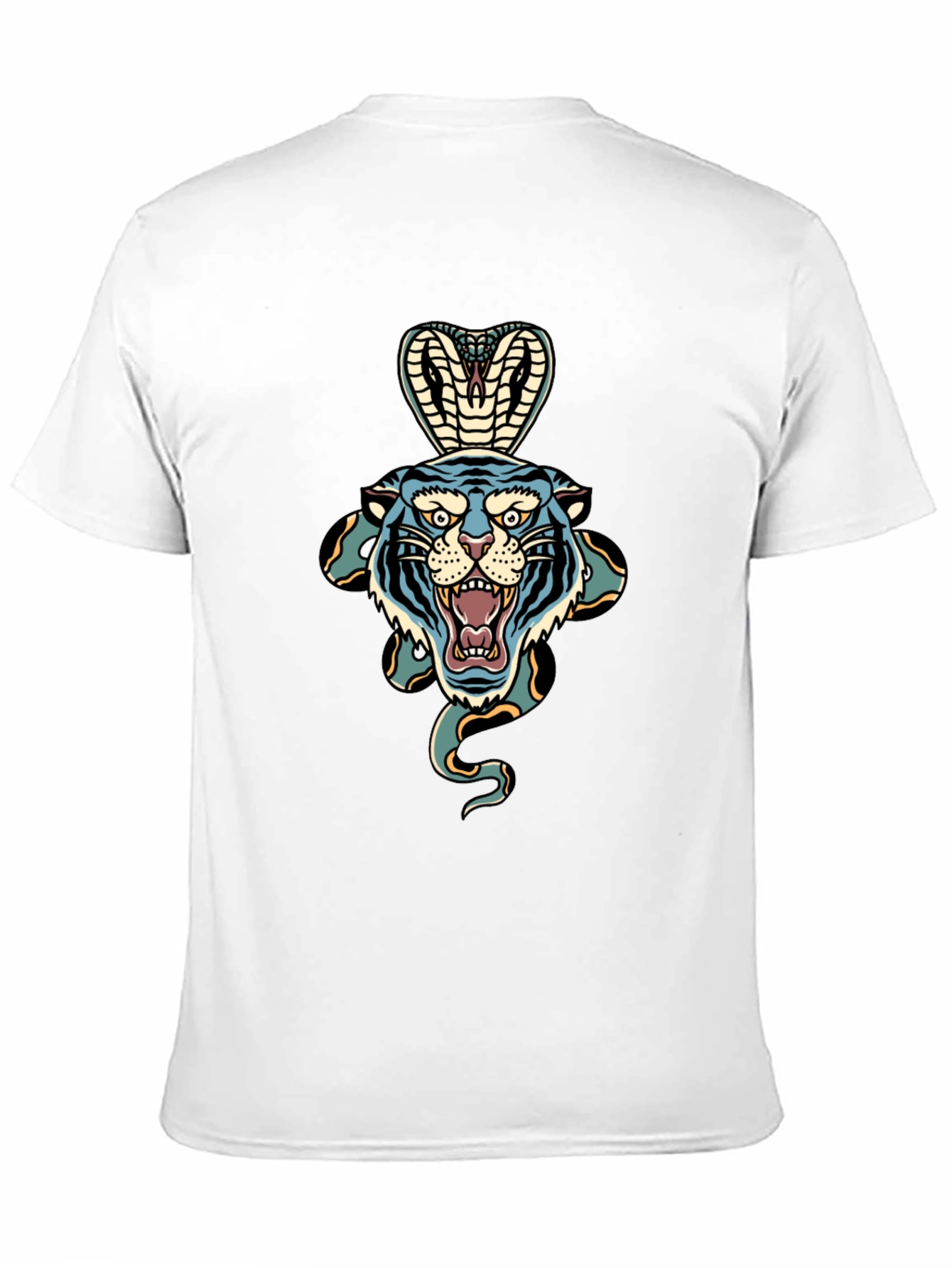 Tiger Cobra Graphic Tee - Bold Black T-Shirt