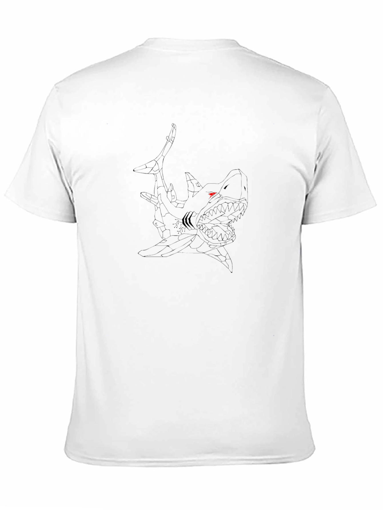 Black T-Shirt with Shark Graphic Print