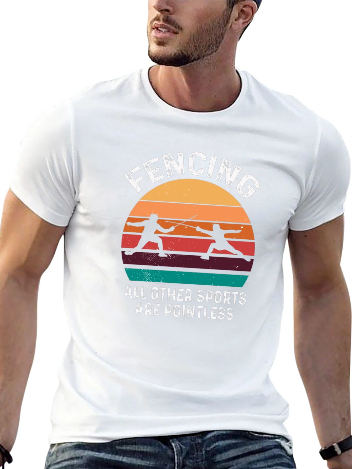 Fencing Retro Graphic T-Shirt
