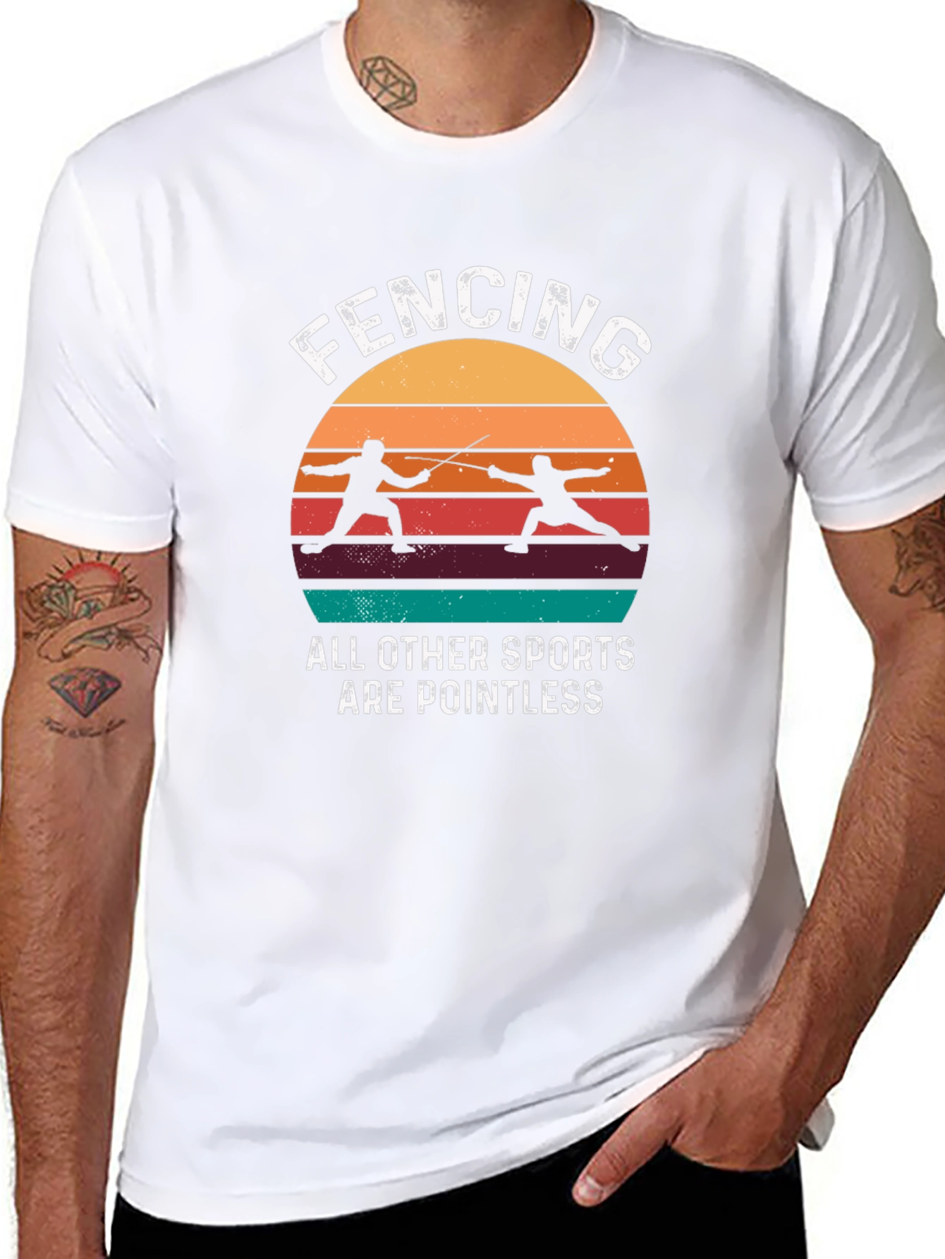 Fencing Retro Graphic T-Shirt