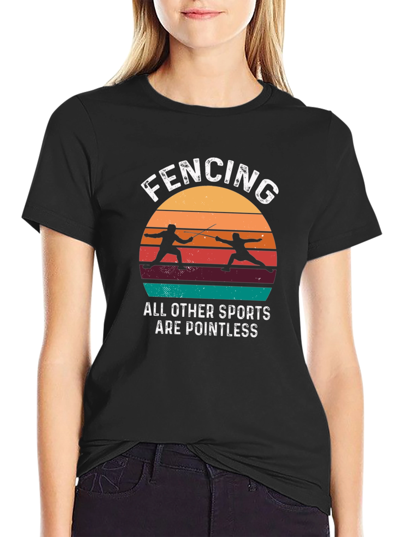 Fencing Retro Graphic T-Shirt