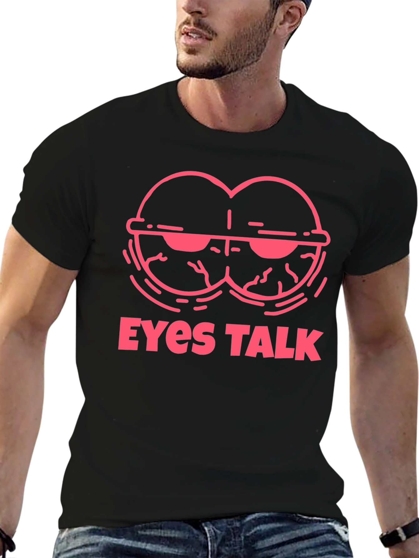Eyes Talk Graphic Tee - Cool Black T-Shirt
