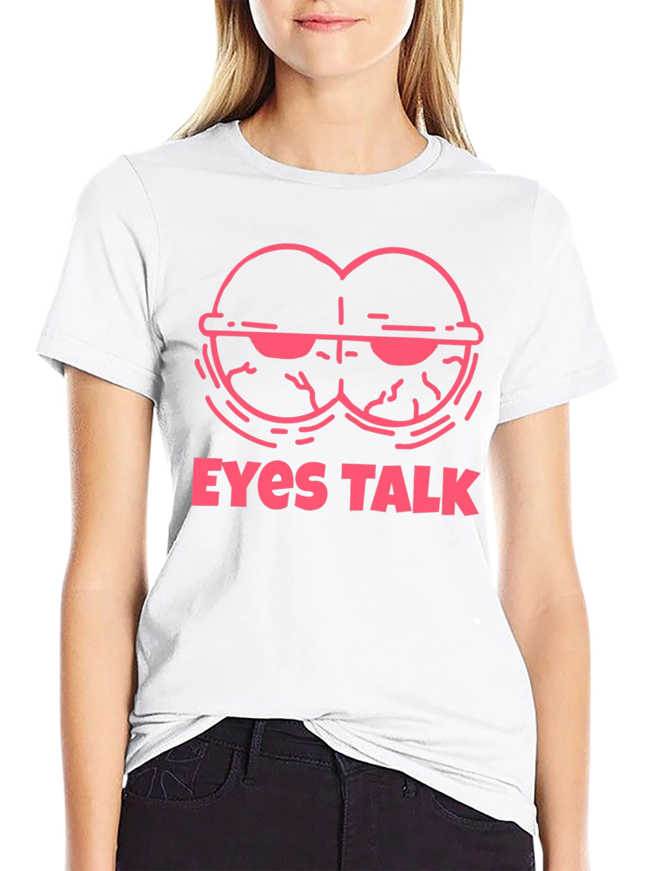 Eyes Talk Graphic Tee - Cool Black T-Shirt
