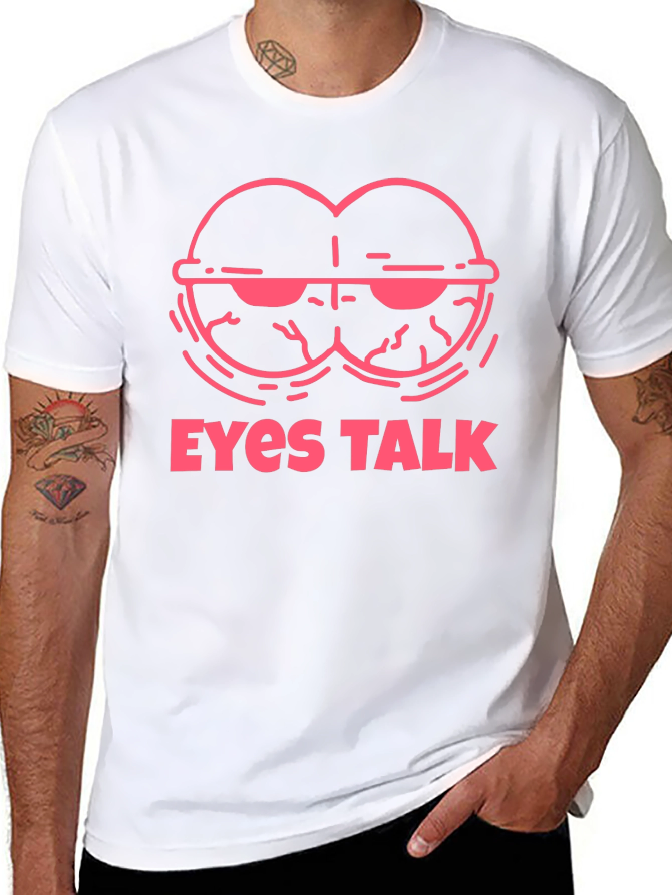 Eyes Talk Graphic Tee - Cool Black T-Shirt