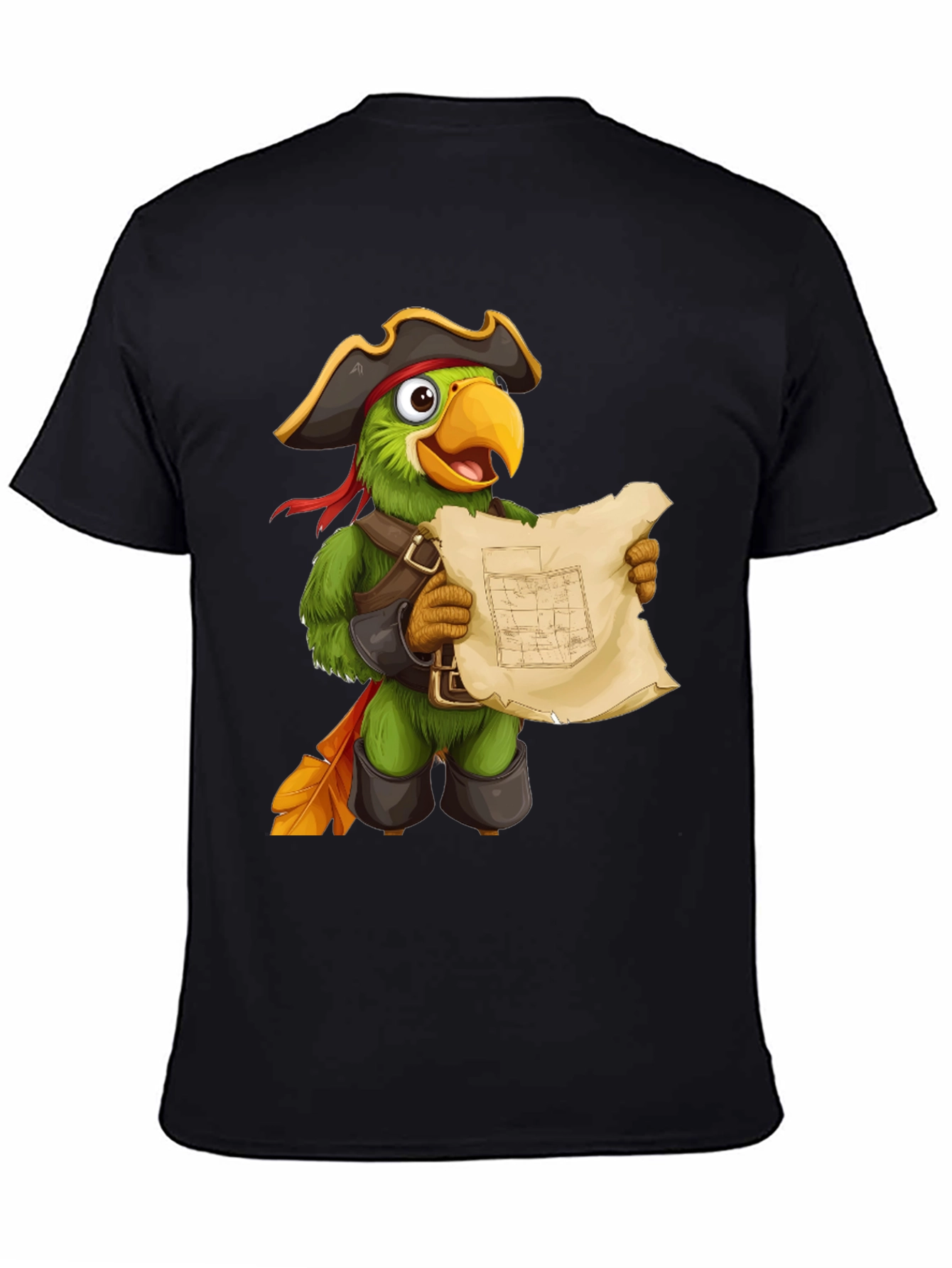Parrot Pirate T-Shirt - Funny Cartoon Bird Tee