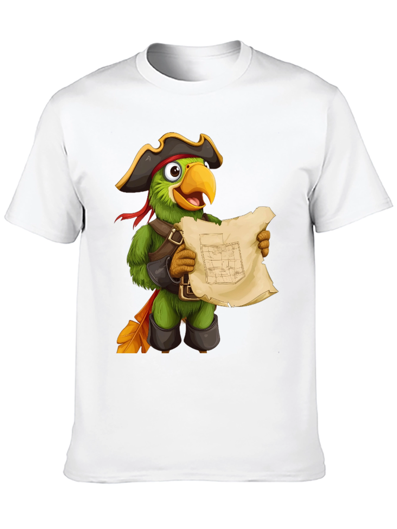 Parrot Pirate T-Shirt - Funny Cartoon Bird Tee