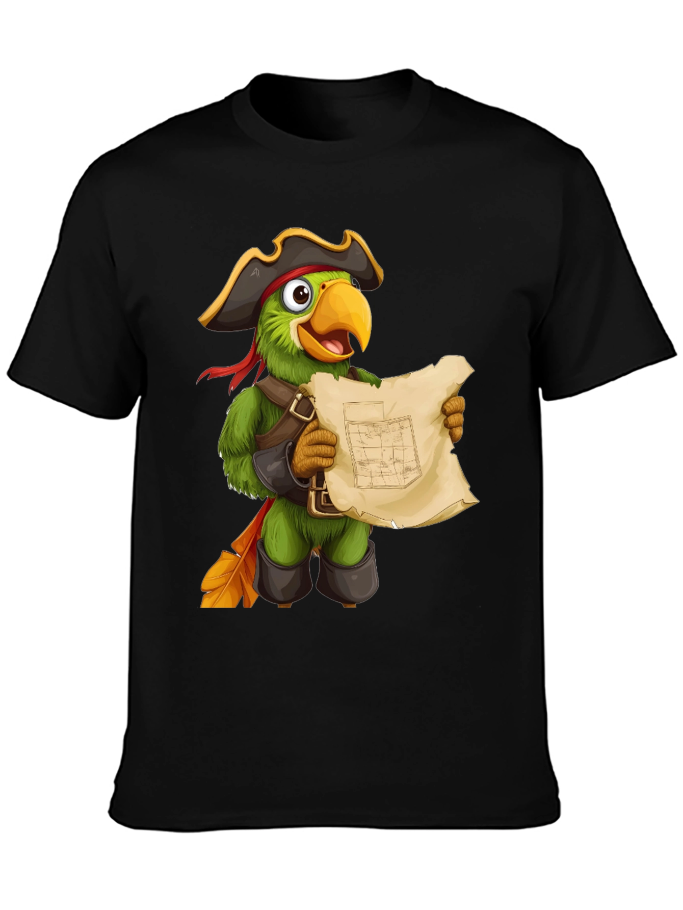 Parrot Pirate T-Shirt - Funny Cartoon Bird Tee