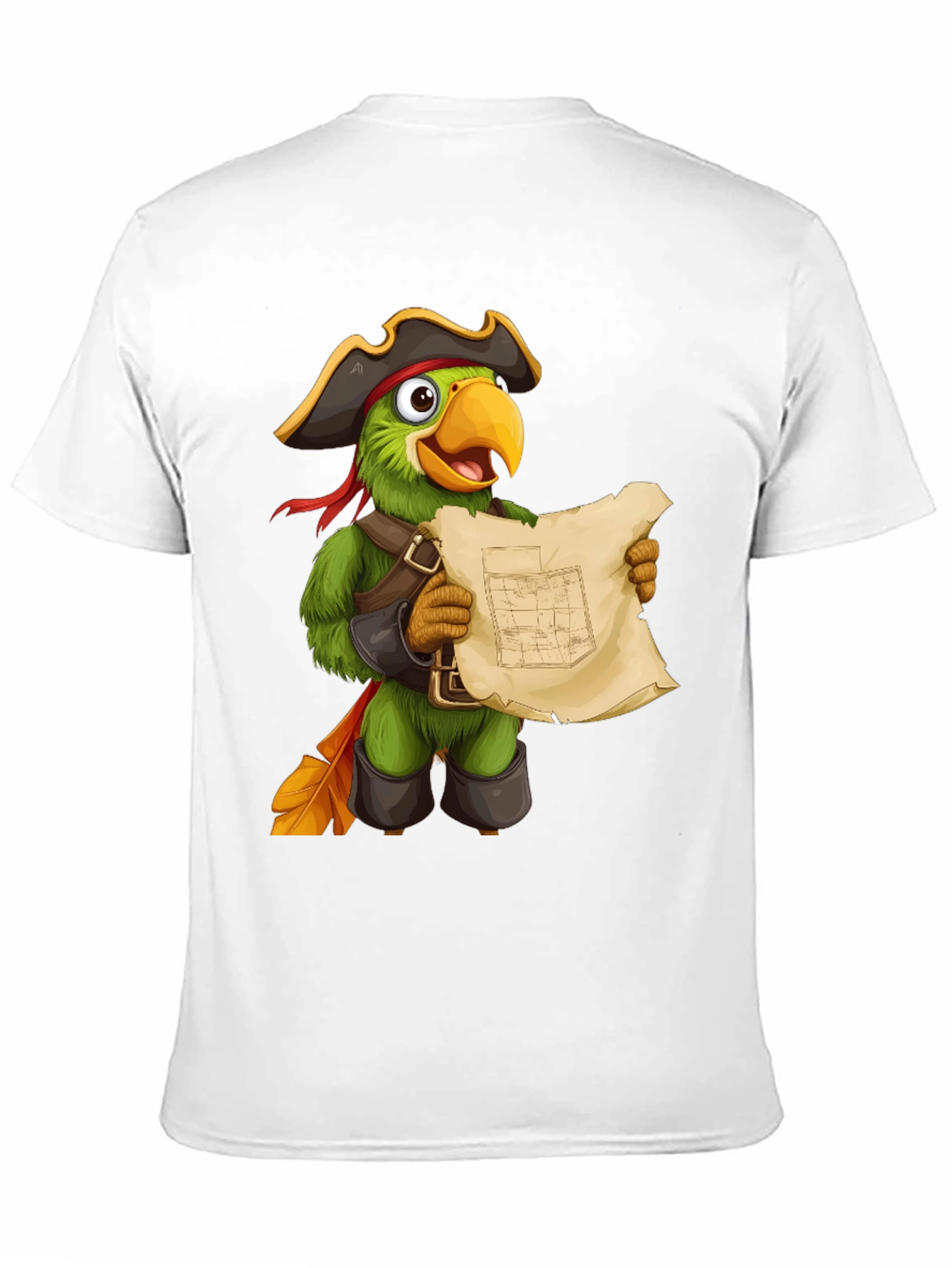 Parrot Pirate T-Shirt - Funny Cartoon Bird Tee