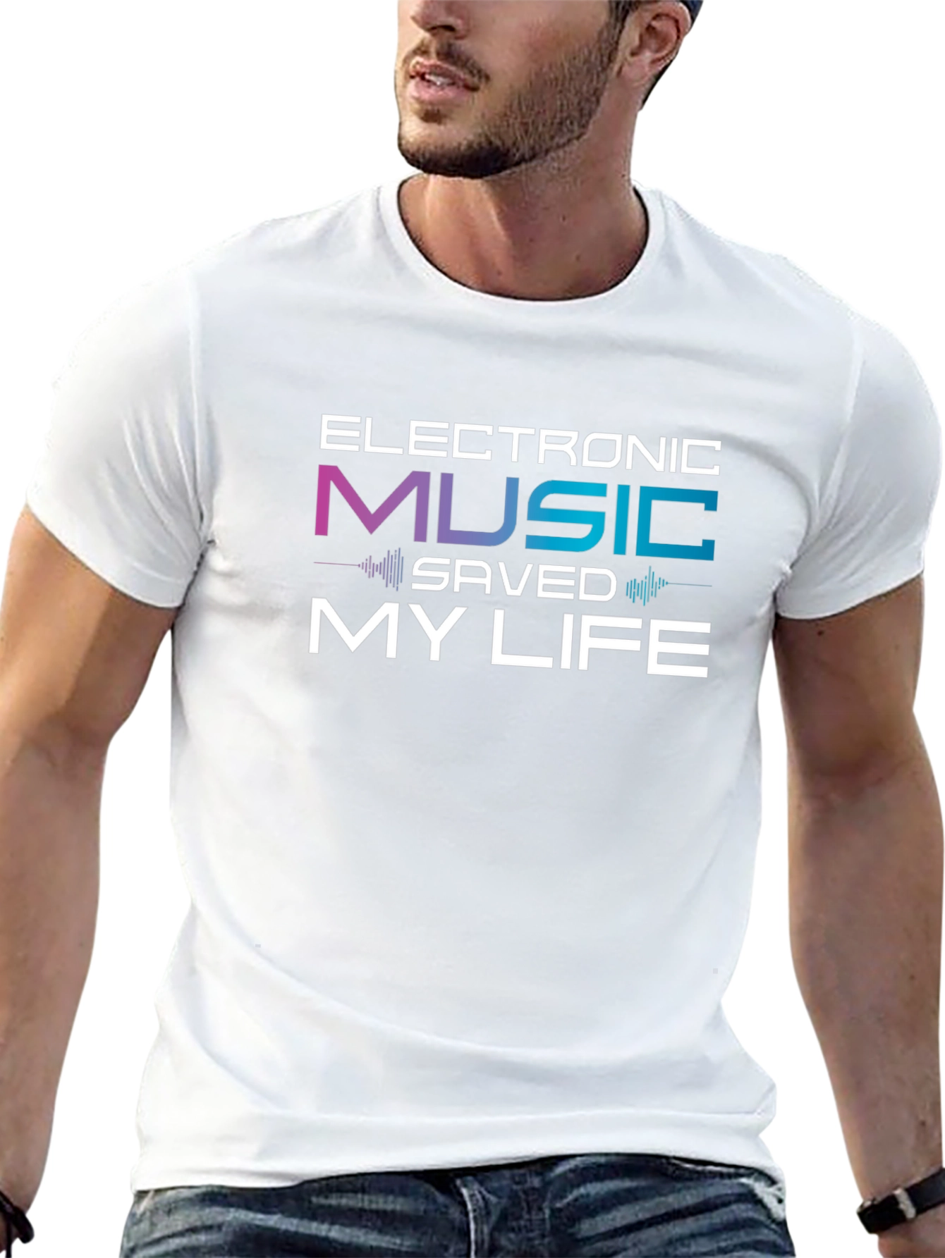 Electronic Music Saved My Life Black T-Shirt