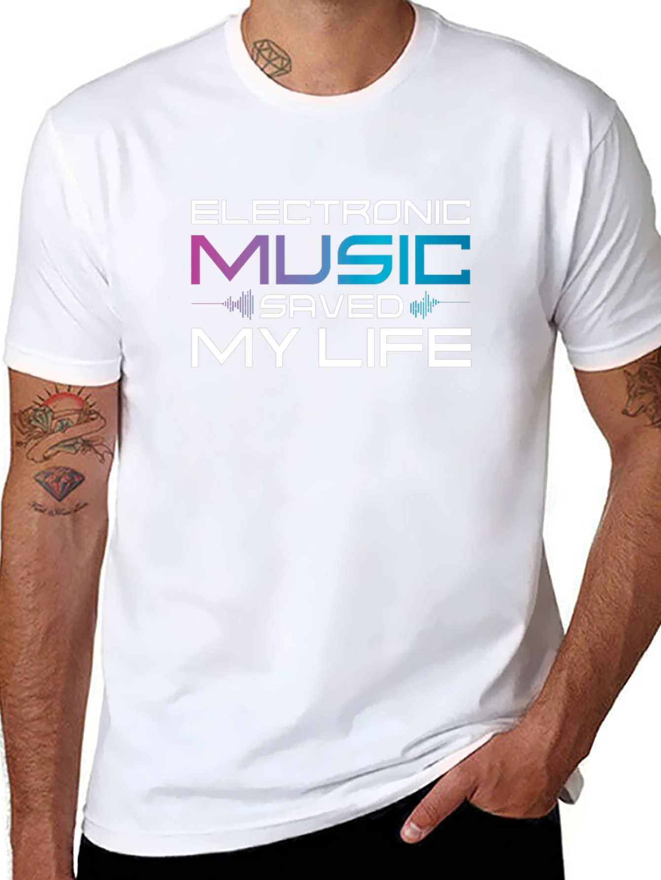 Electronic Music Saved My Life Black T-Shirt