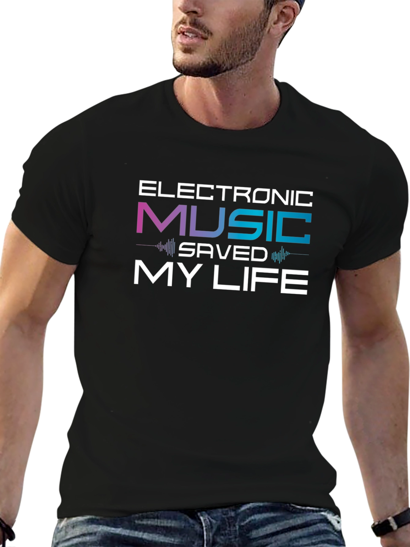 Electronic Music Saved My Life Black T-Shirt