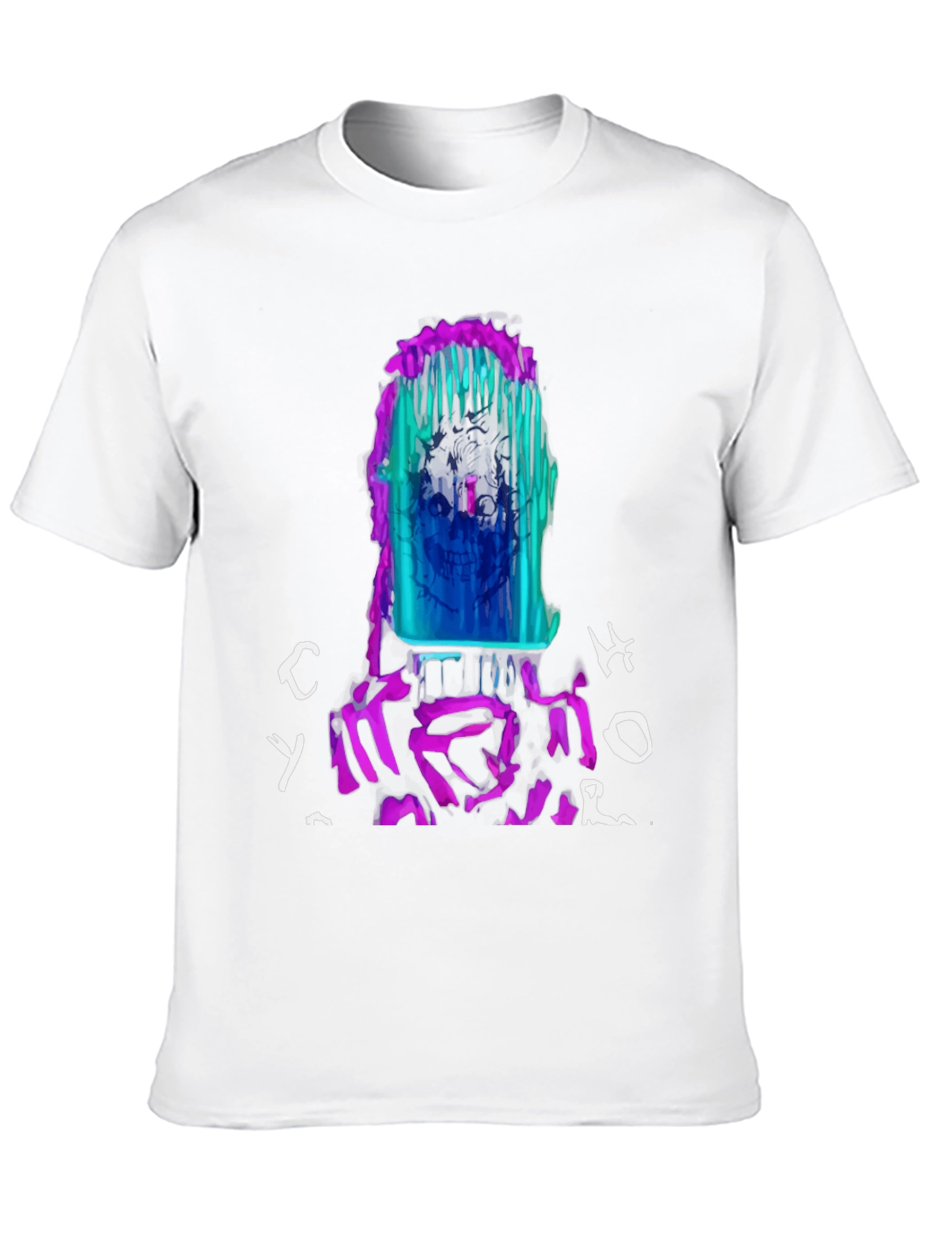 Vibrant Graphic Print Crew Neck Tee