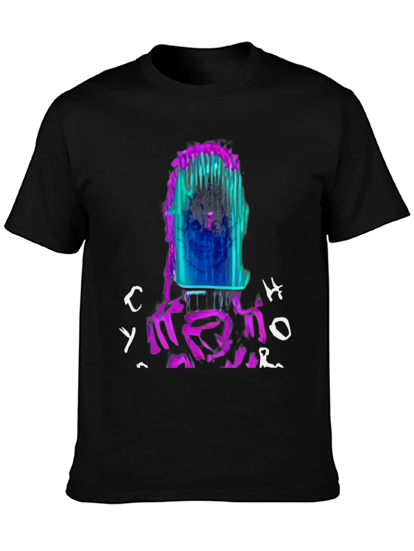 Vibrant Graphic Print Crew Neck Tee