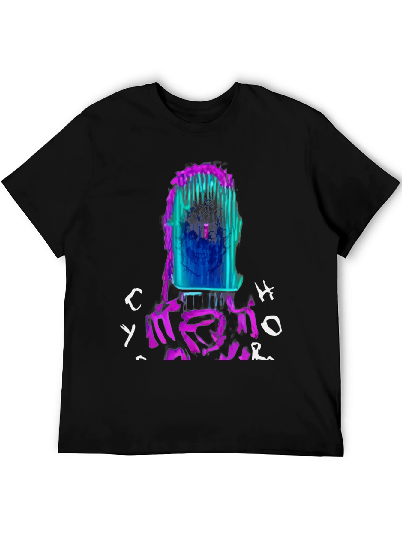 Vibrant Graphic Print Crew Neck Tee