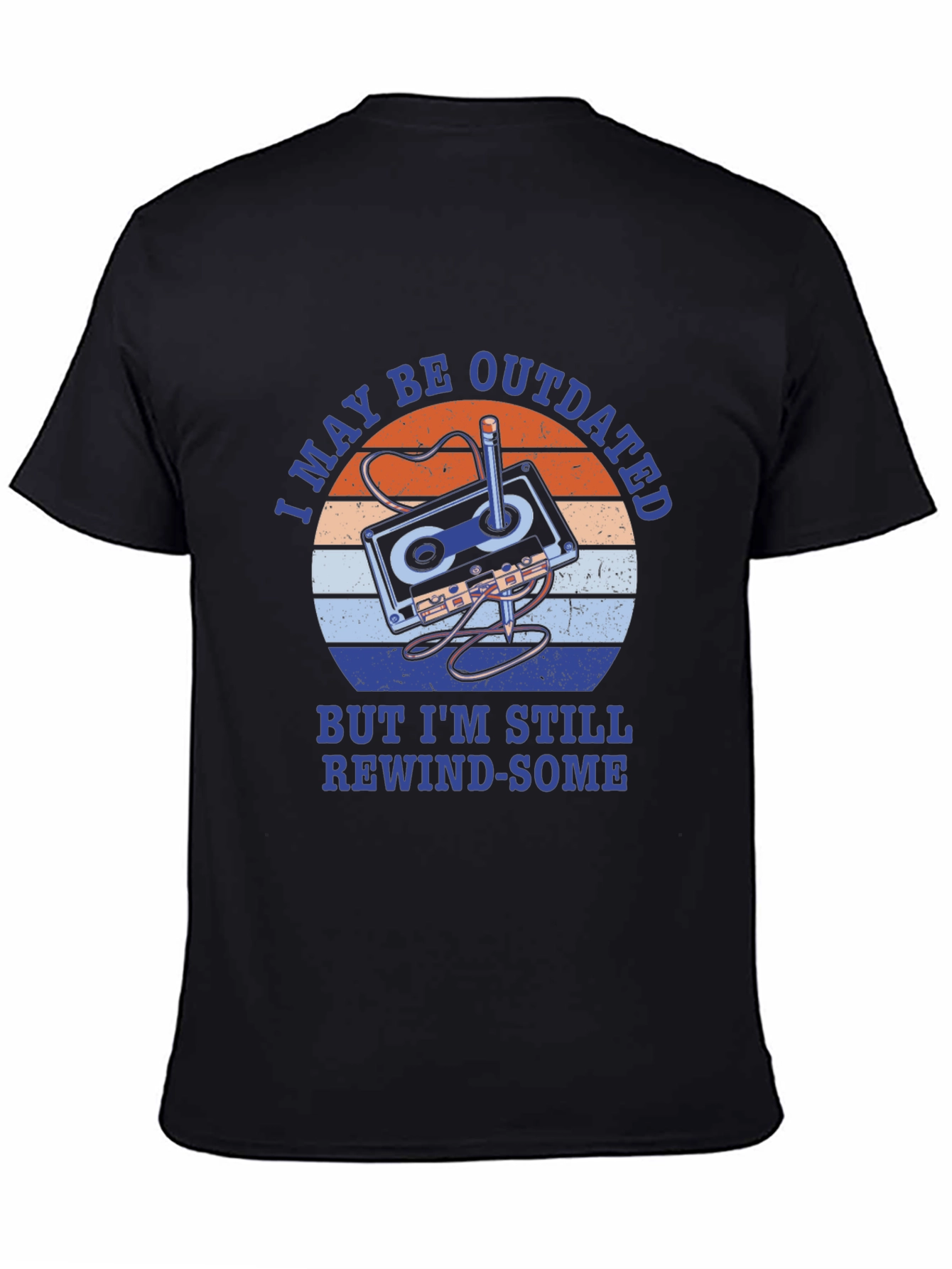 Retro Cassette Tape T-Shirt - Rewind-Some Humor Tee