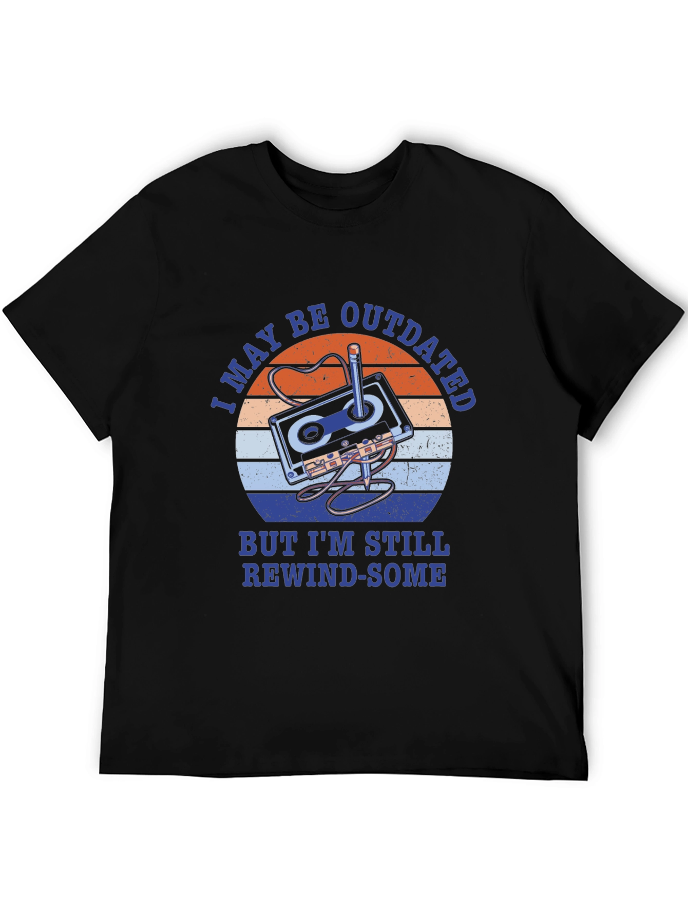 Retro Cassette Tape T-Shirt - Rewind-Some Humor Tee