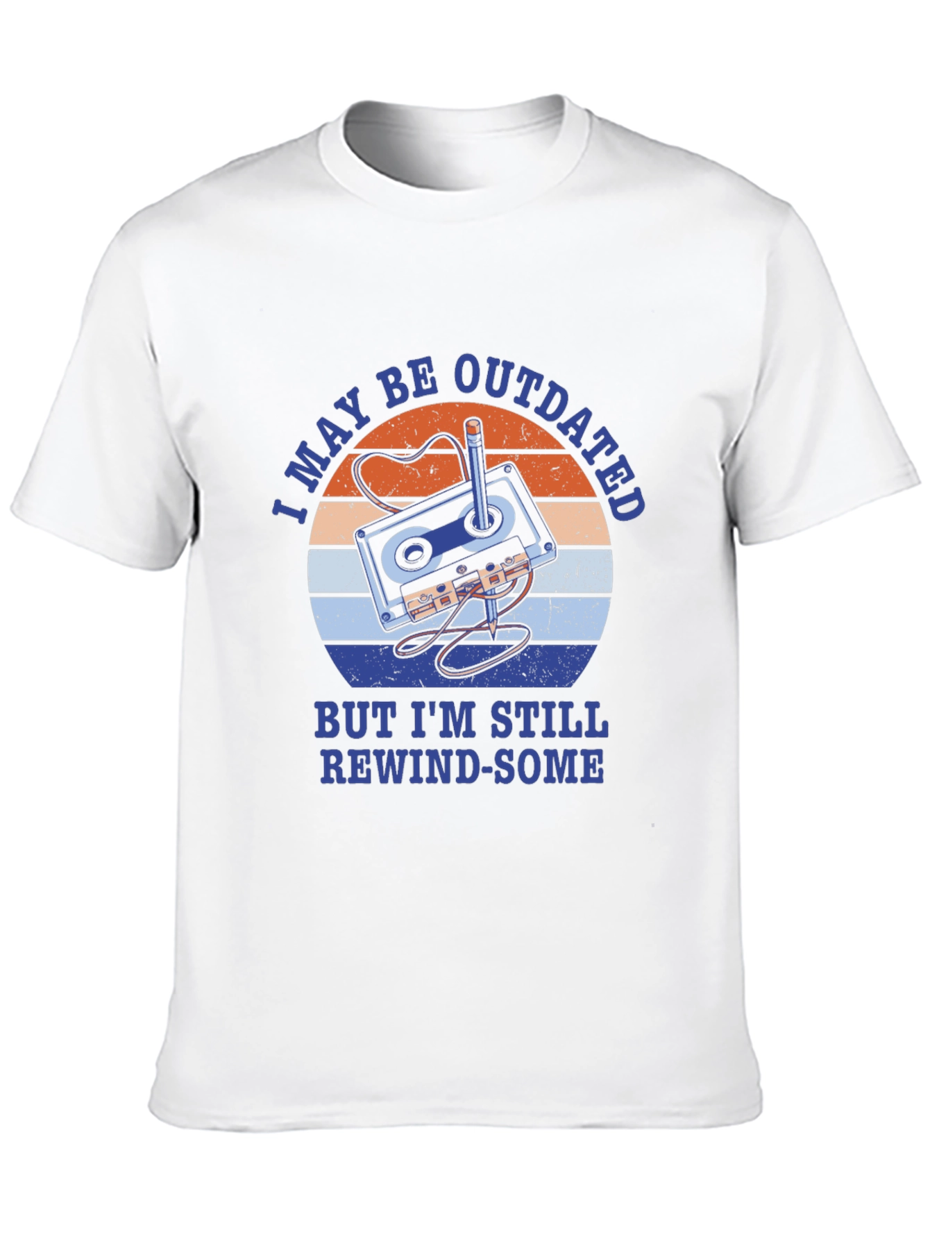Retro Cassette Tape T-Shirt - Rewind-Some Humor Tee