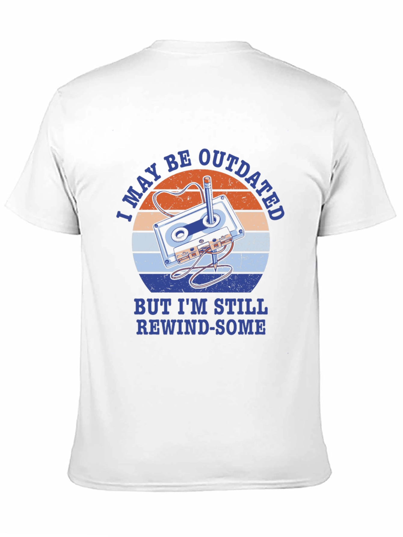 Retro Cassette Tape T-Shirt - Rewind-Some Humor Tee