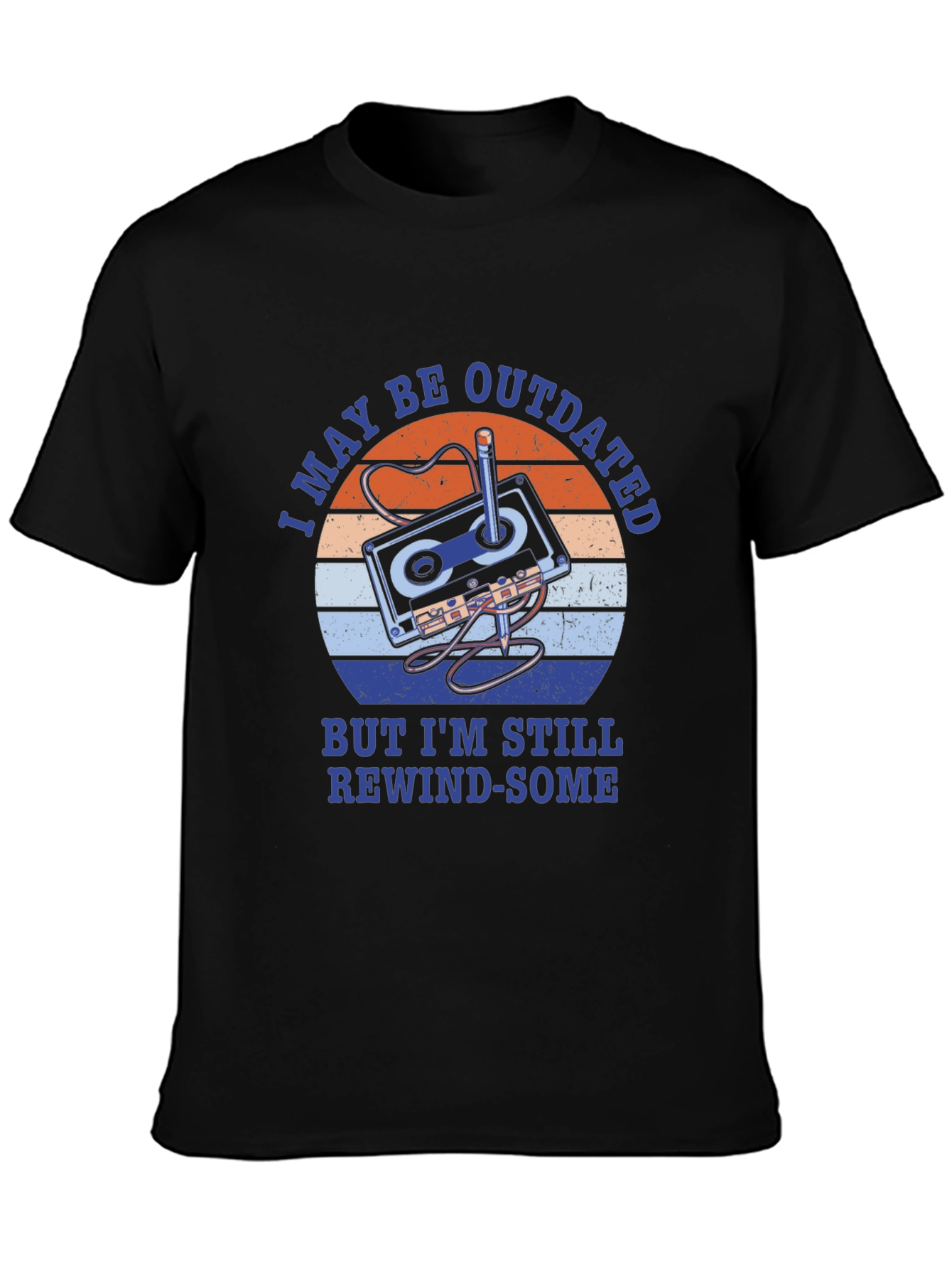 Retro Cassette Tape T-Shirt - Rewind-Some Humor Tee